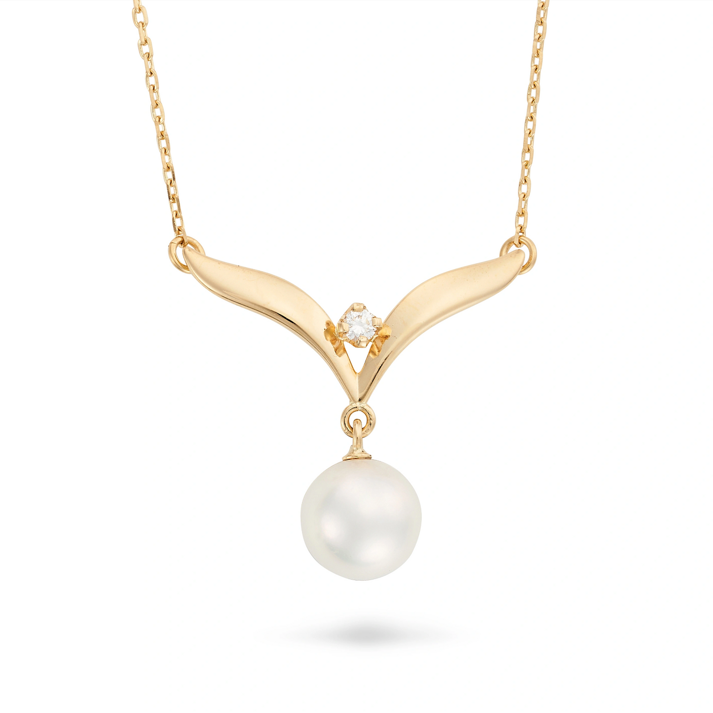 MIKIMOTO, A PEARL AND DIAMOND PENDANT NECKLACE