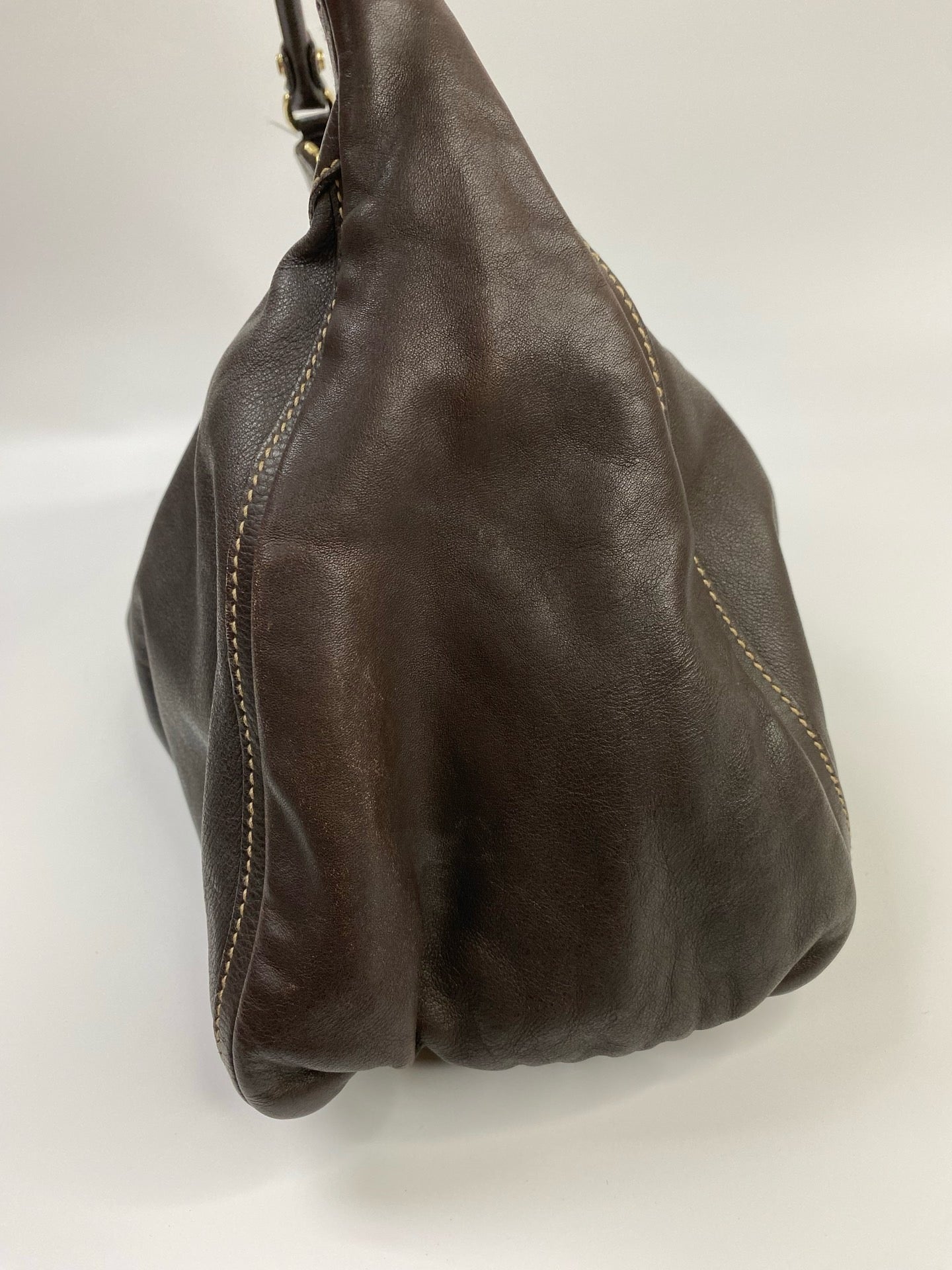 J2878 Gucci Shoulder Bag Abbey Leather dark Brown Shoulder Bag | Pre-Owned Dark Brown Leather