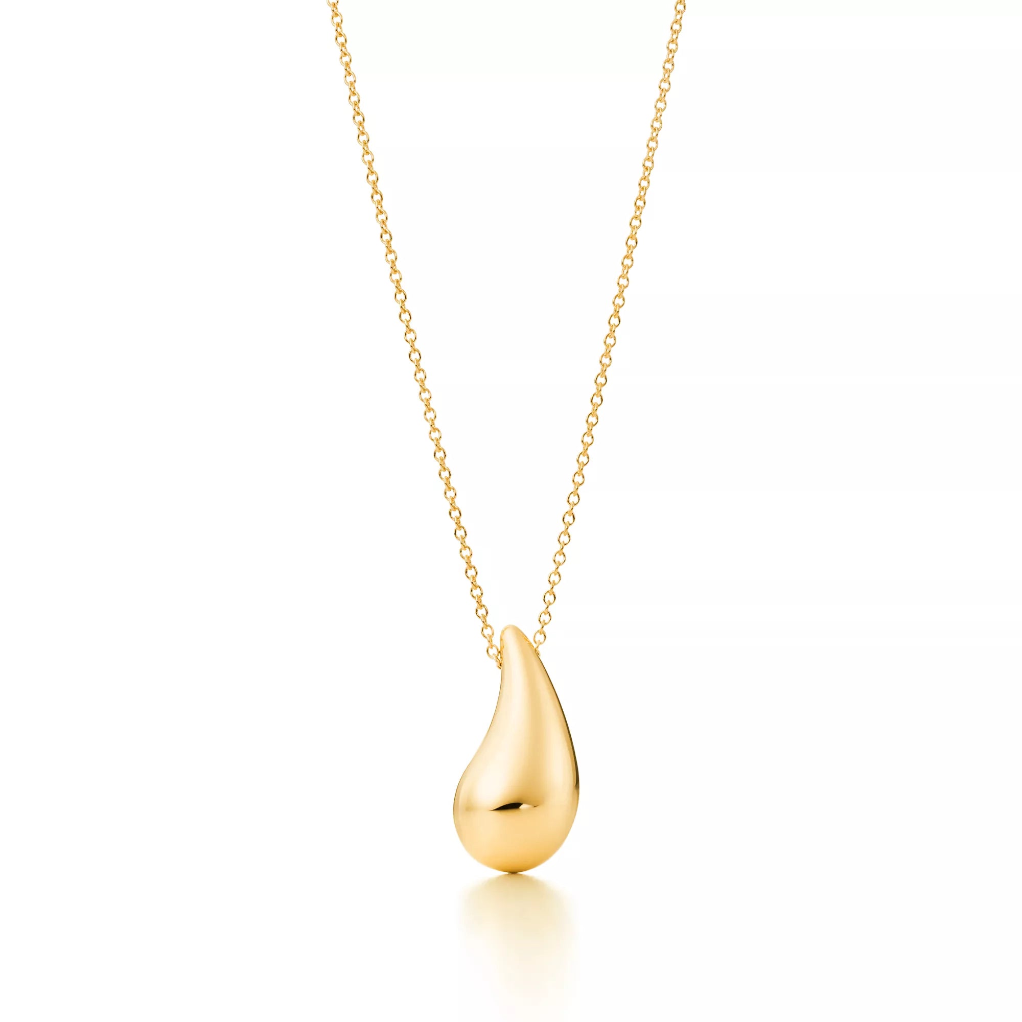 J1857 Tiffany & Co.Gold Elsa Peretti Teardrop Necklace- Pre Owned