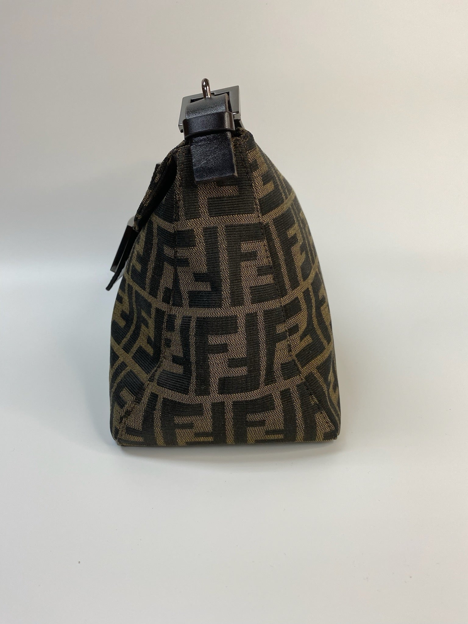 J2967 Fendi Shoulder Bag Zucca Canvas Double Flap Mamma Shoulder Bag | Pre-Owned Brown Zucca Canvas