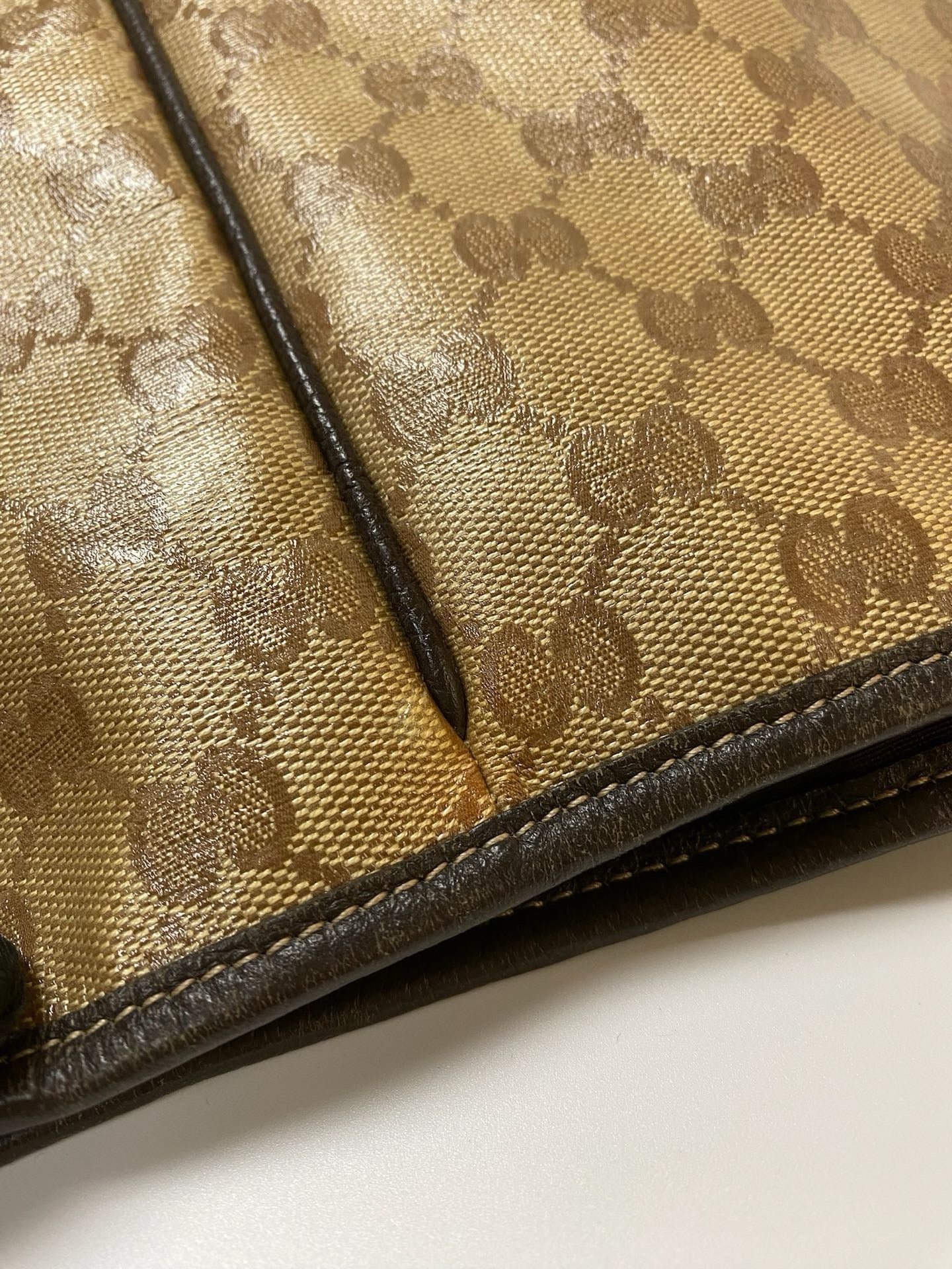 J2881 Gucci Tote Bag Beige GG Crystal Canvas and Leather Large Princy Tote | Pre-Owned Beige Canvas, Leather, Crystal/GG