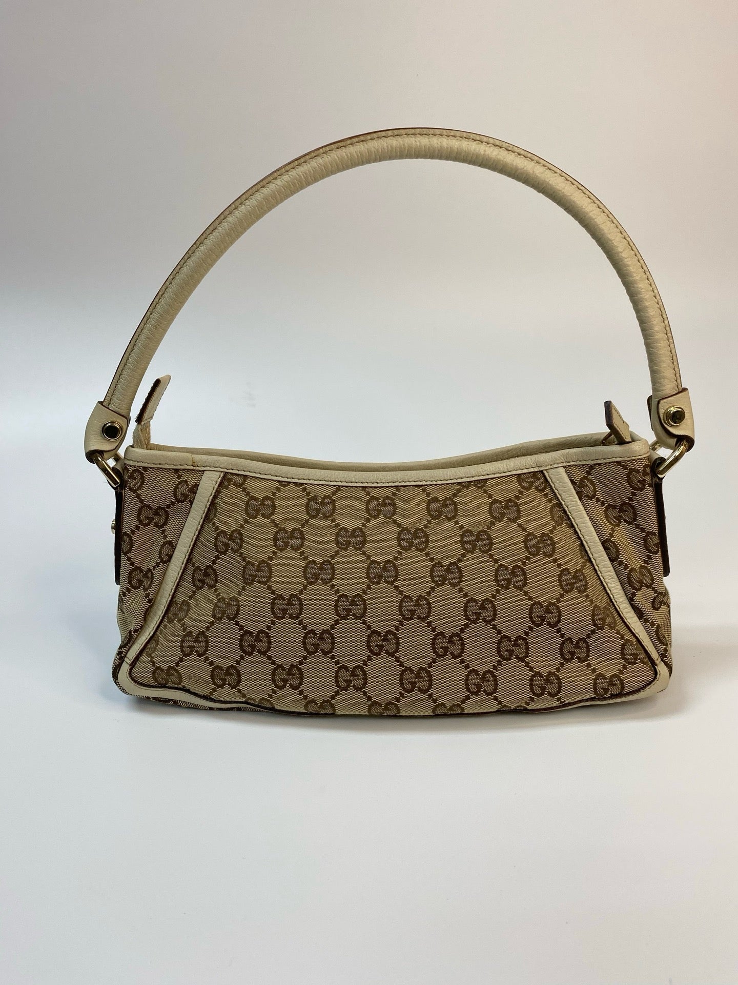 J2862 Gucci Shoulder Bag Monogram D Ring Shoulder Bag small | Pre-Owned Brown Canvas/Monogram