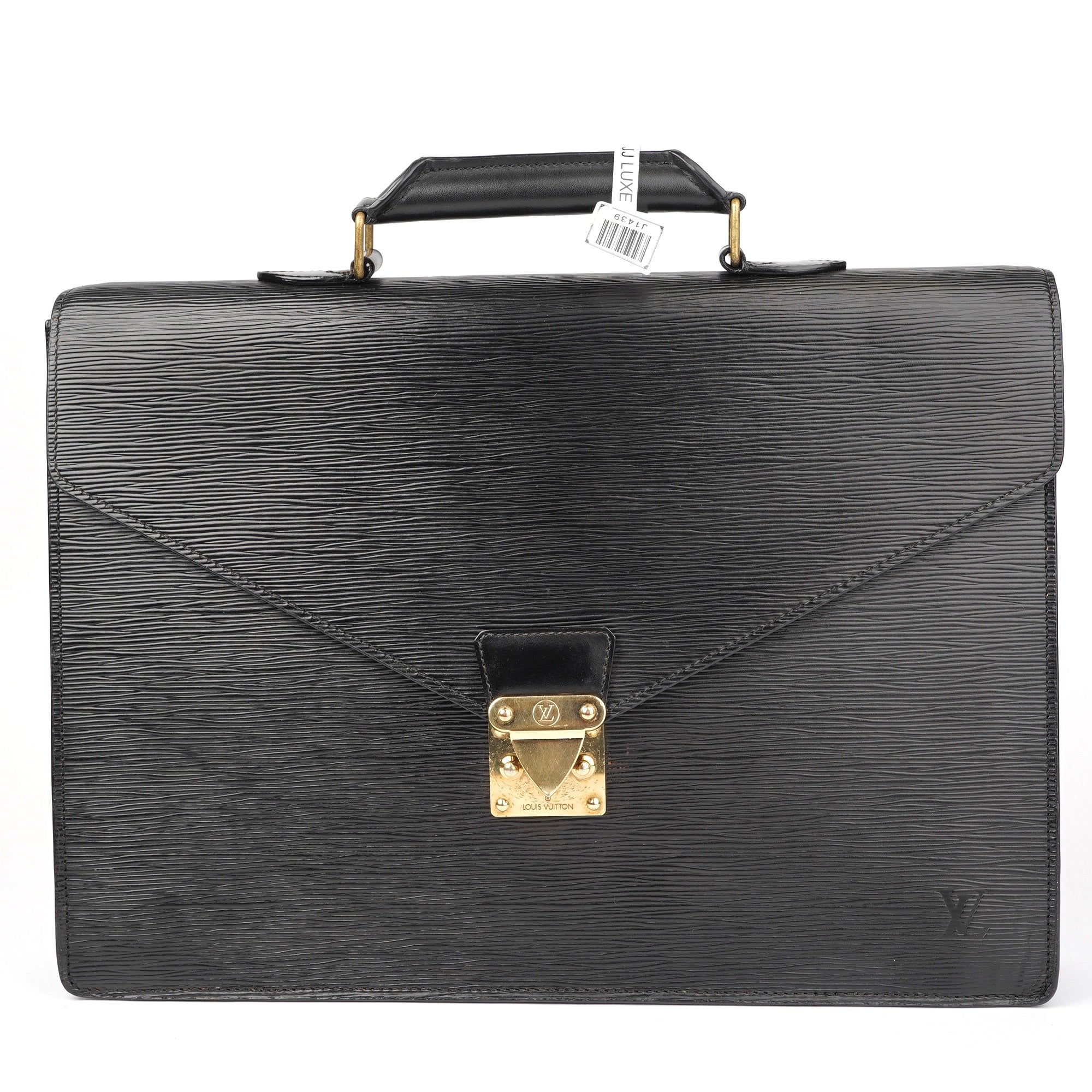 J1439 Louis Vuitton Black Epi Leather Document Case- Pre Owned
