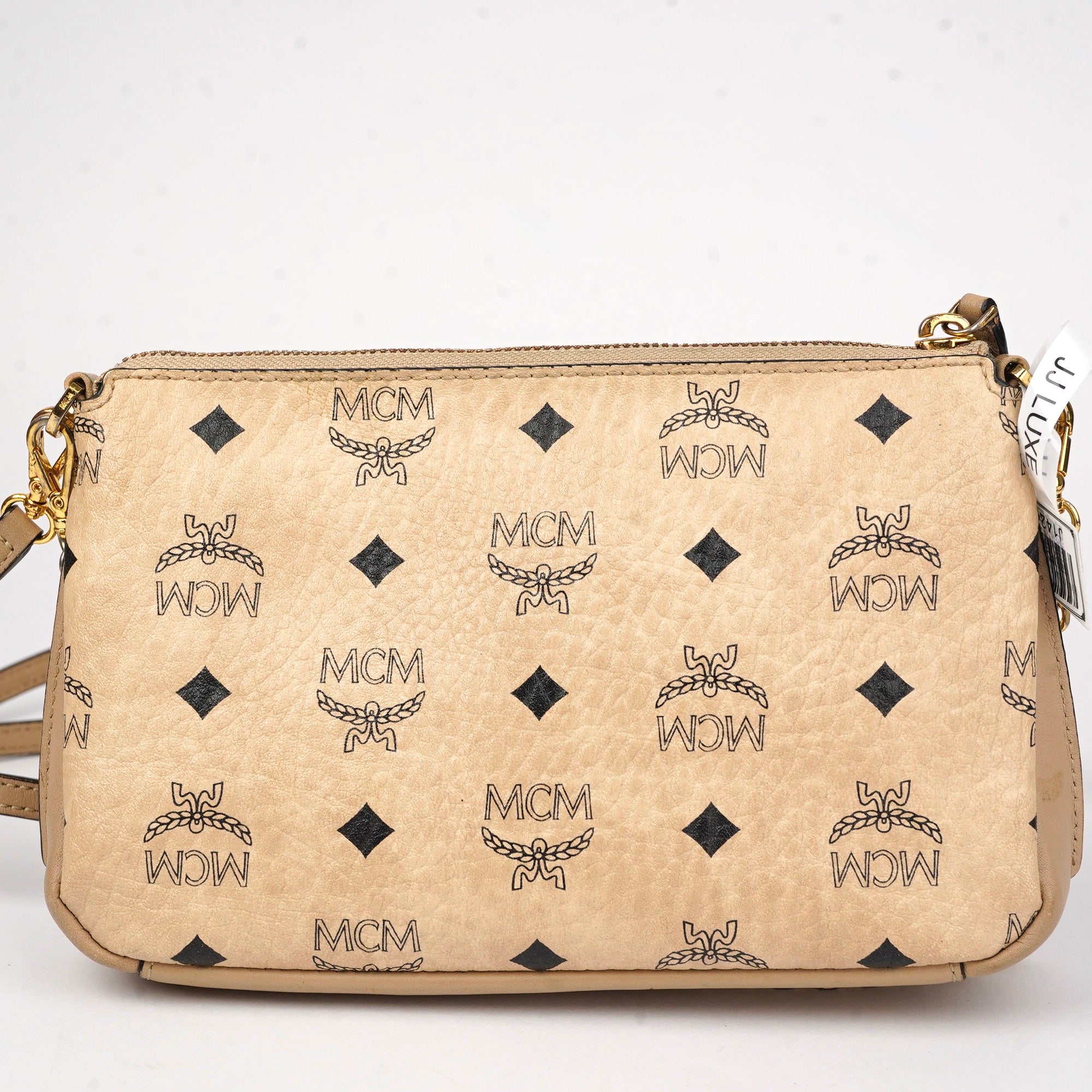 J1424 MCM Visetos Medium Portuna Pouch- Pre Owned