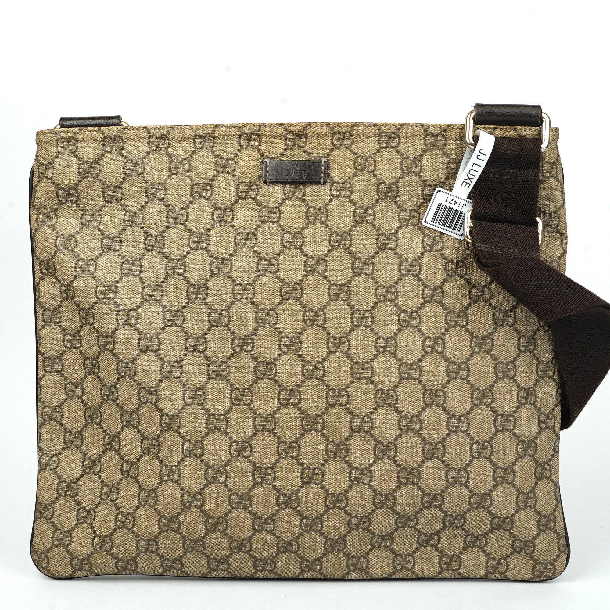 J1421 Gucci Brown GG Supreme shoulder bag- Pre Owned