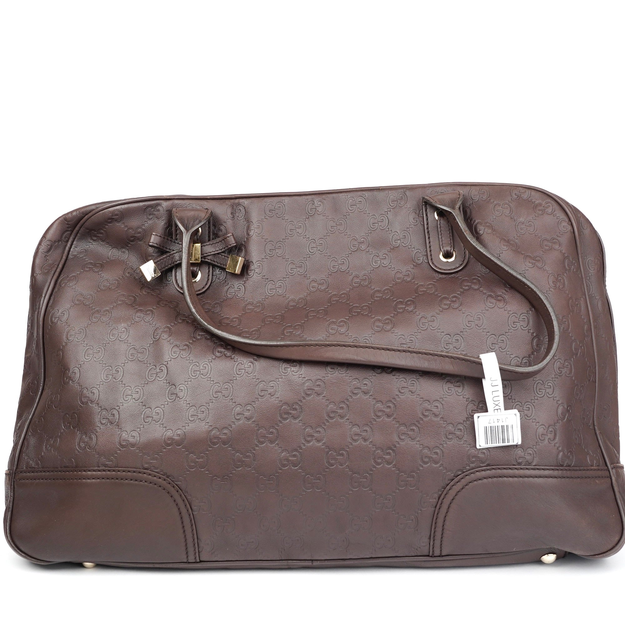 J1417 Gucci GG Signature Princy Brown Totes- Pre Owned