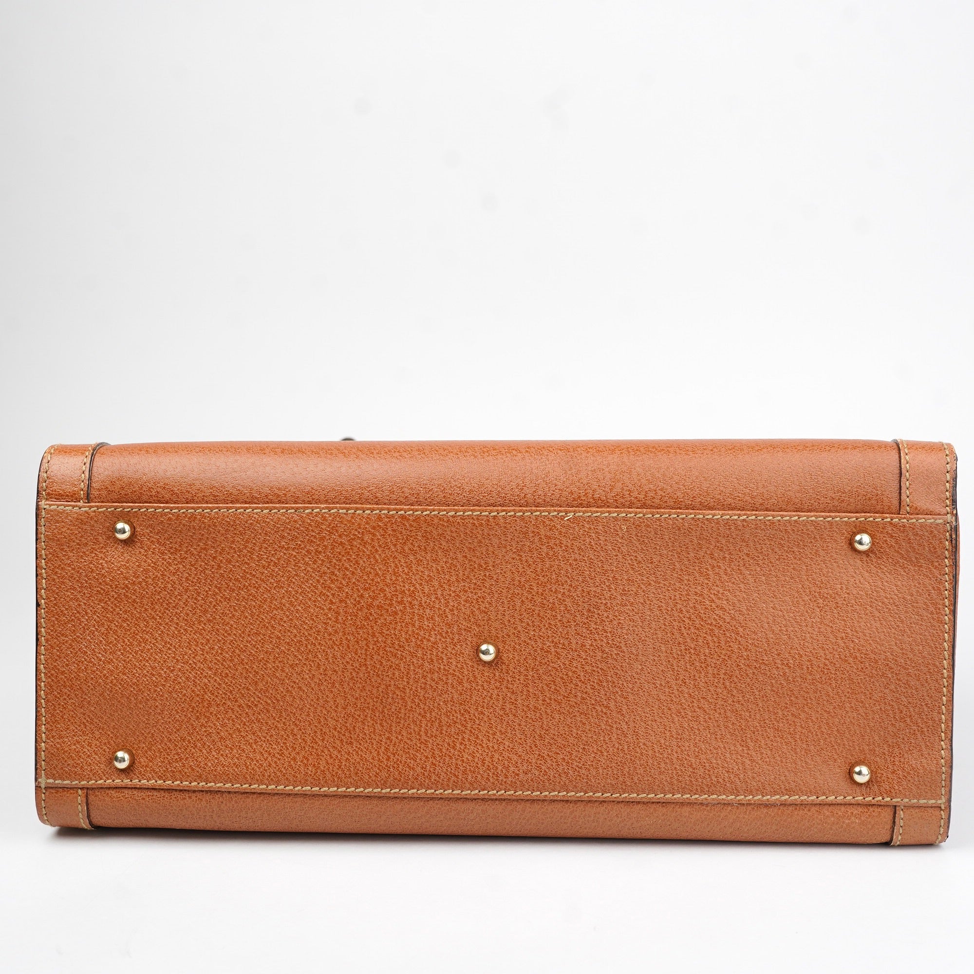 J1419 Gucci Bamboo Leather Tote Bag Brown Pony style- Pre Owned