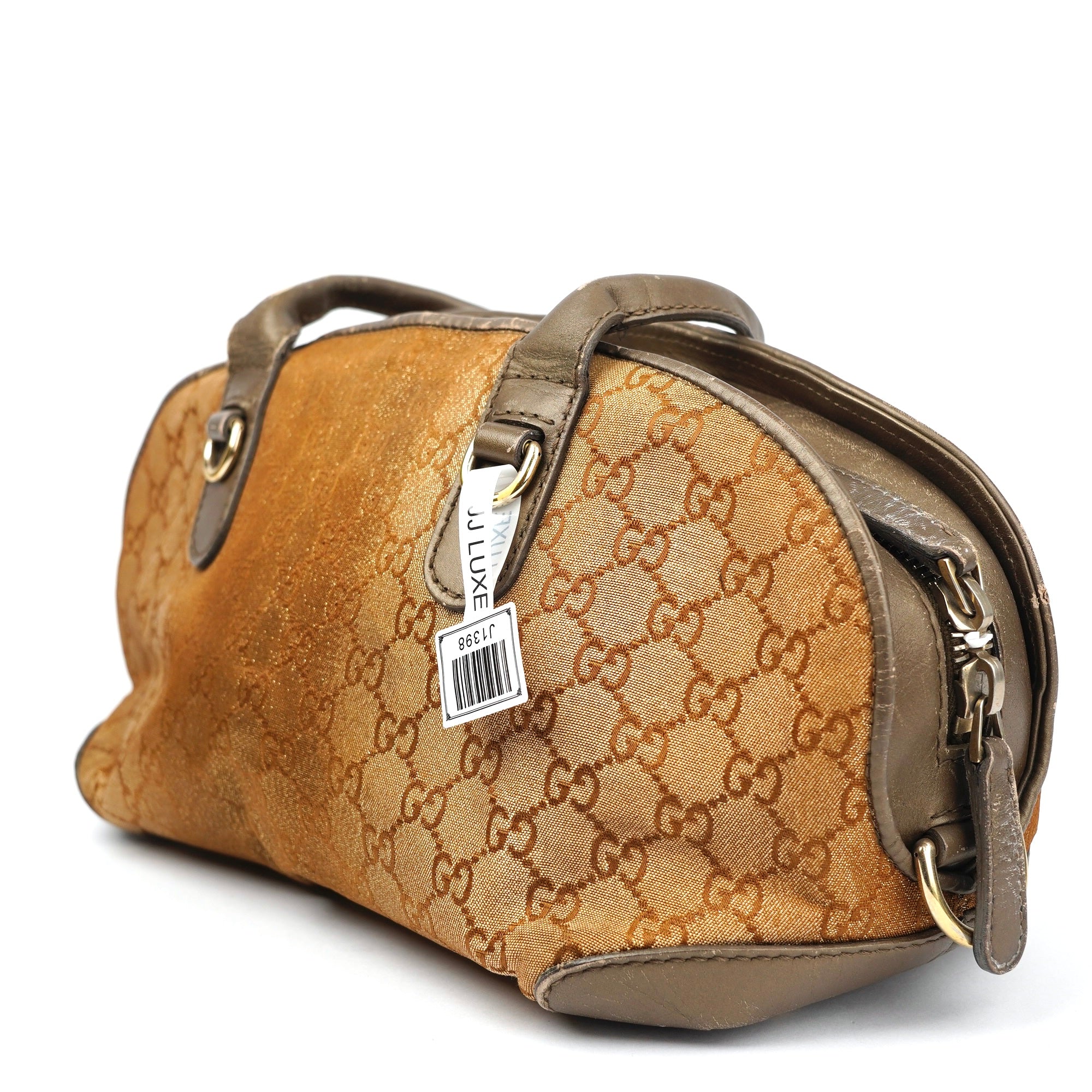 J1398 Gucci GG Lurex Heart Bit Satchel- Pre Owned