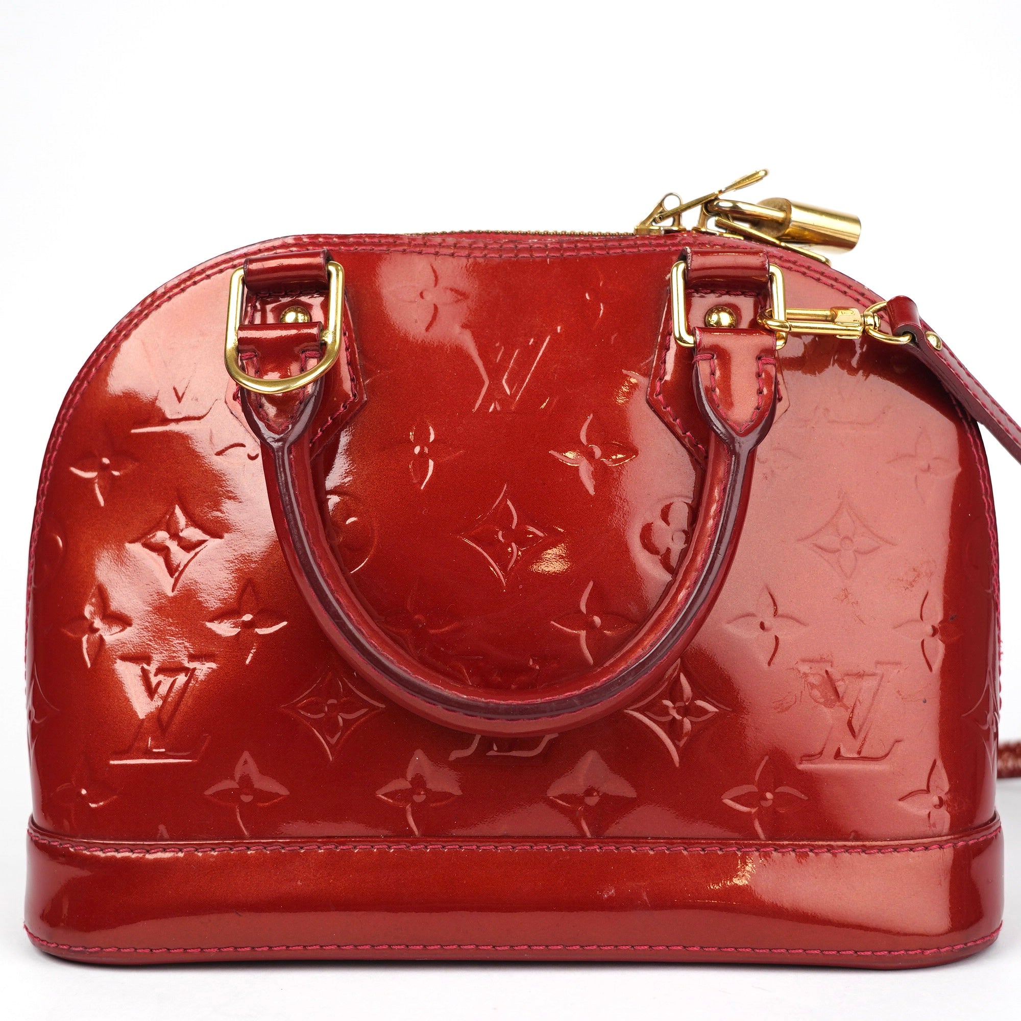 J1383 Louis Vuitton Vernis Alma BB Cherry- Pre Owned