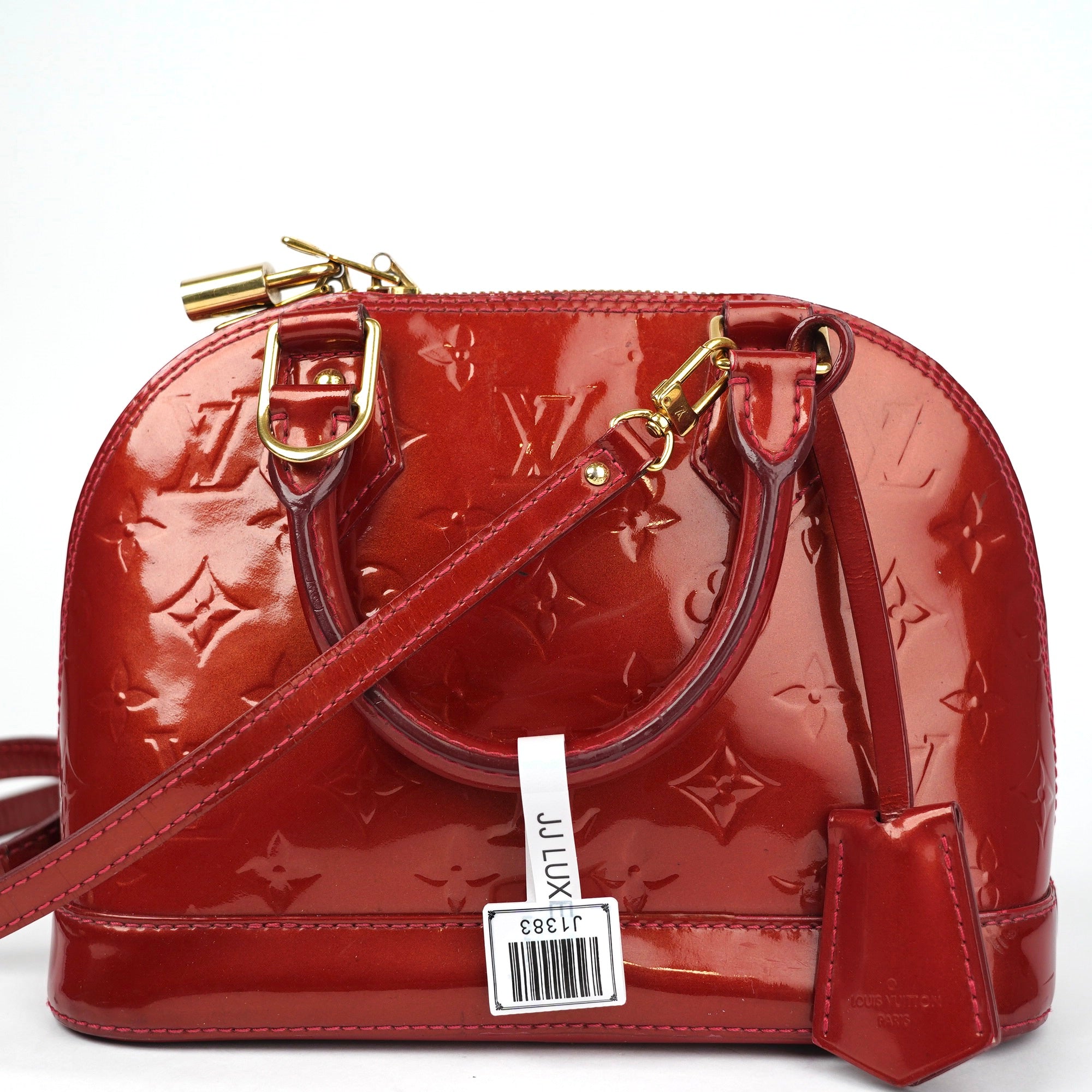 J1383 Louis Vuitton Vernis Alma BB Cherry- Pre Owned