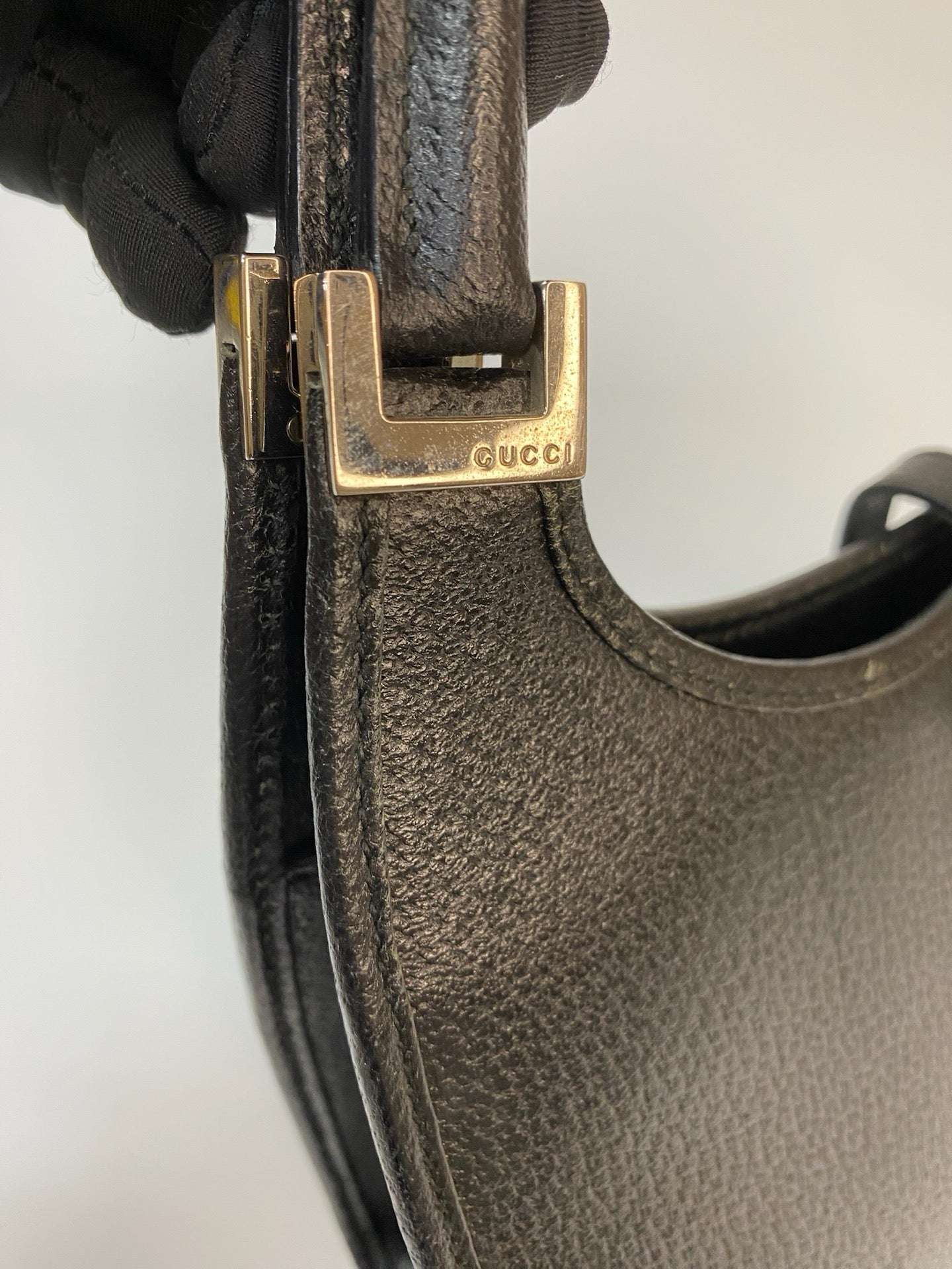 J2965 Gucci Shoulder Bag By Tom Ford Black 1990s Cloth Jackie | Pre-Owned Black Cloth