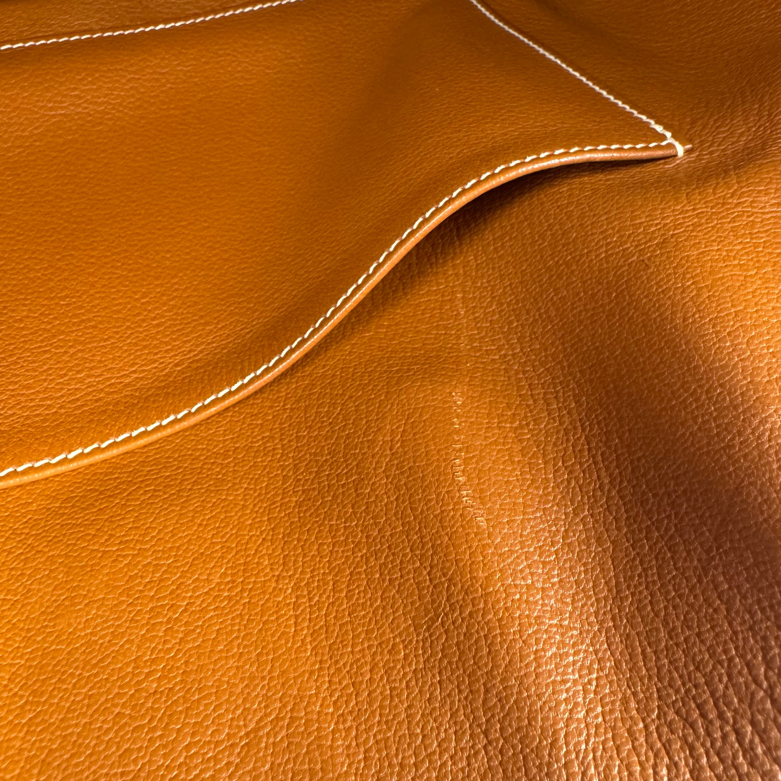 Hermes Birkin 35-Stamp Square D 2000 Top Handle Bag J3015 | Pre-Owned Very Good Gold Plain Epsom leather