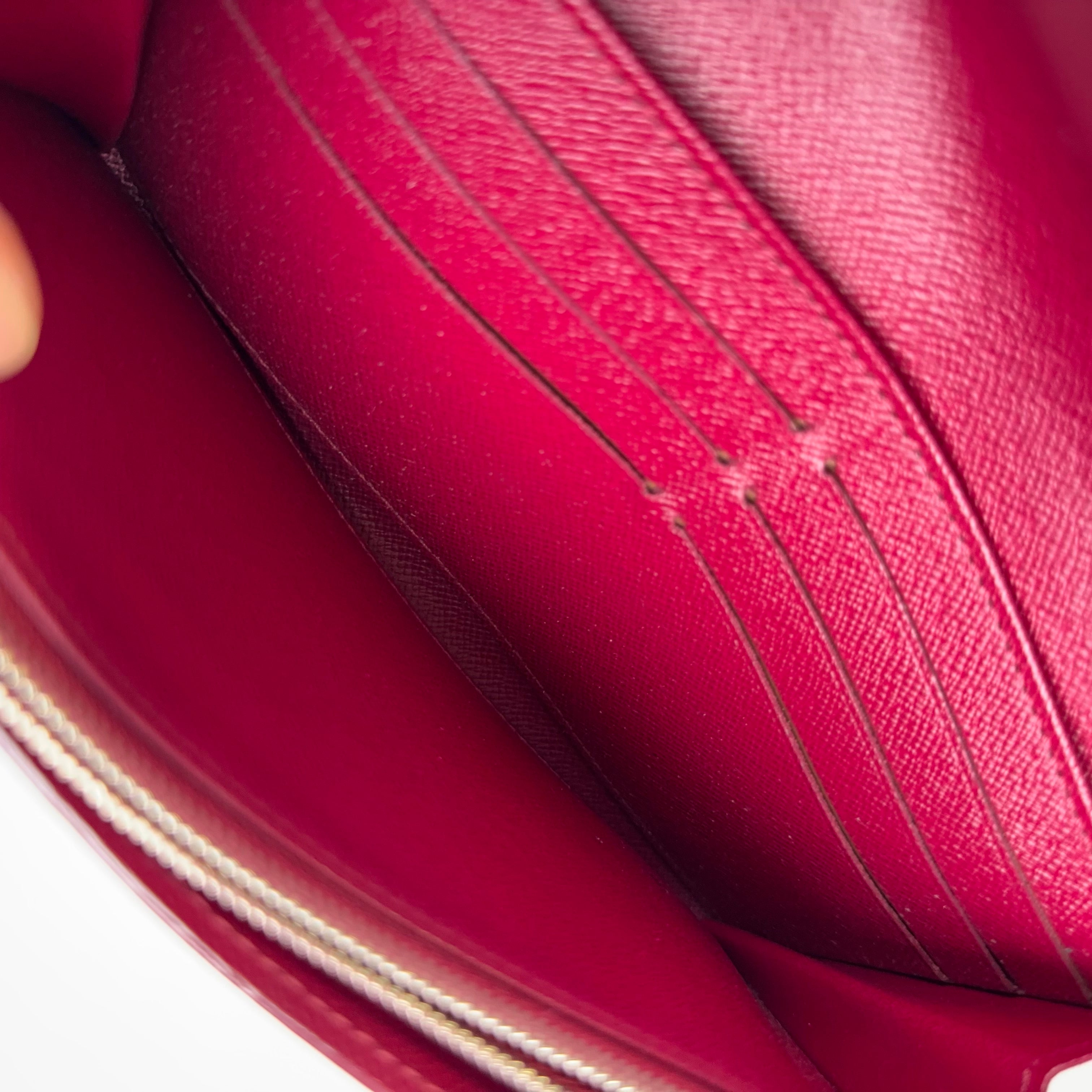 PRE OWNED- PRADA Saffiano Leather Long Wallet Deep Pink J0567W87231