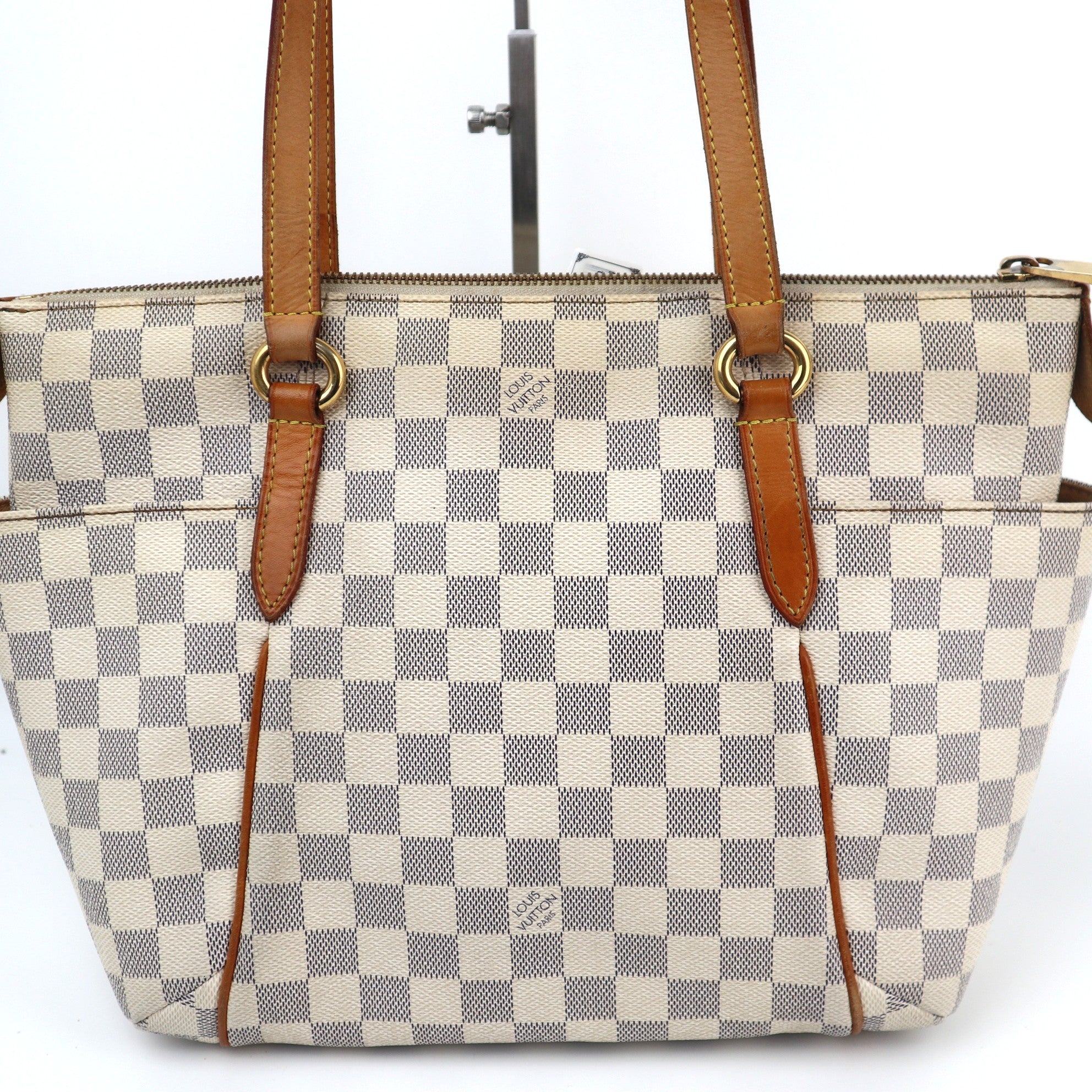 Louis Vuitton Damier Azur Totally PM Tote Bag C1888 | Pre-Owned Very Good White / Blue Damier Azur Canvas