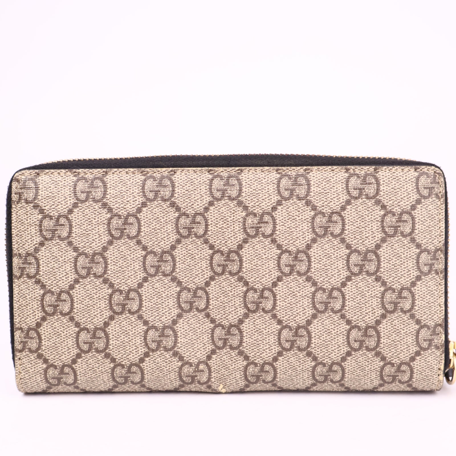J3593 Gucci GG Supreme Snake Round Zip Wallet- Pre Owned