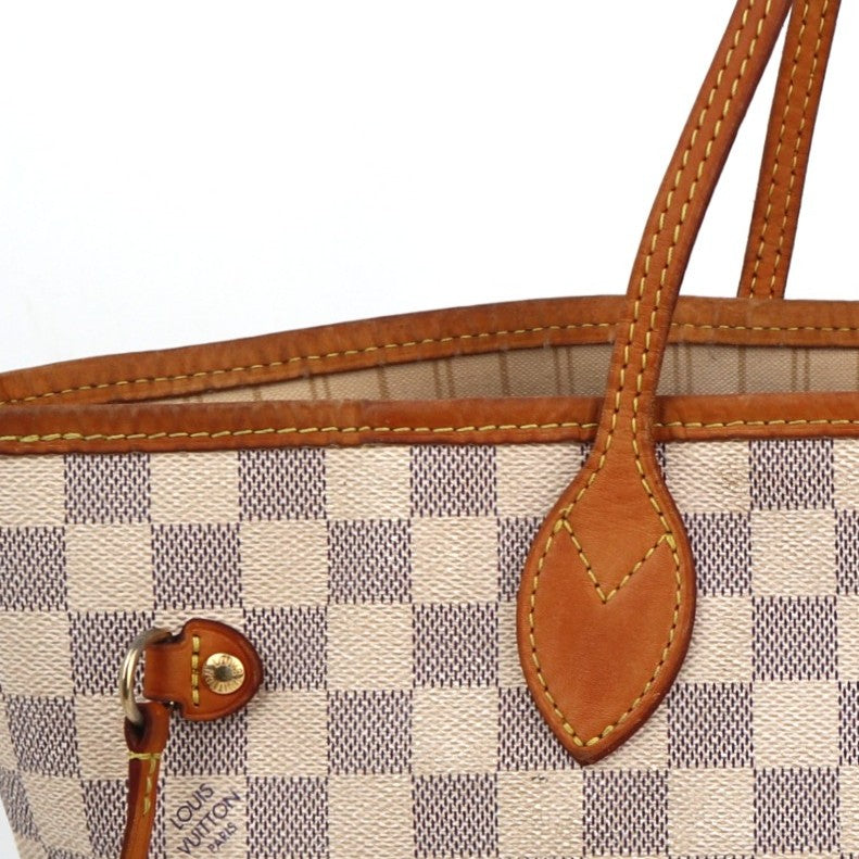 C1914 Louis Vuitton Shoulder Bag Damier Azur Neverfull MM | Pre-Owned Very Good Brown Canvas Damier Azur
