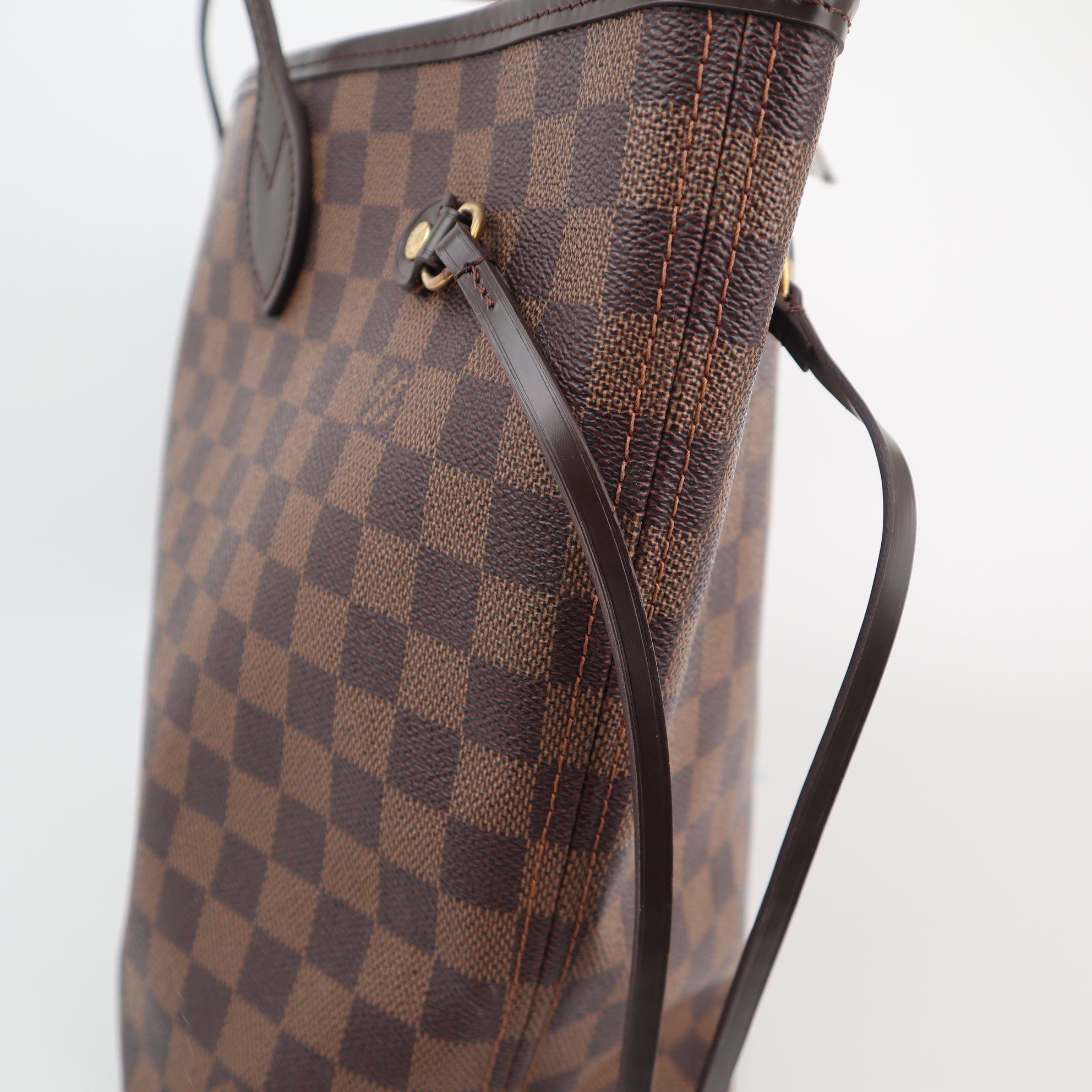 C1915R Louis Vuitton Shoulder Bag Damier Ebene Neverfull MM | Pre-Owned Excellent Brown Canvas Damier Ebene