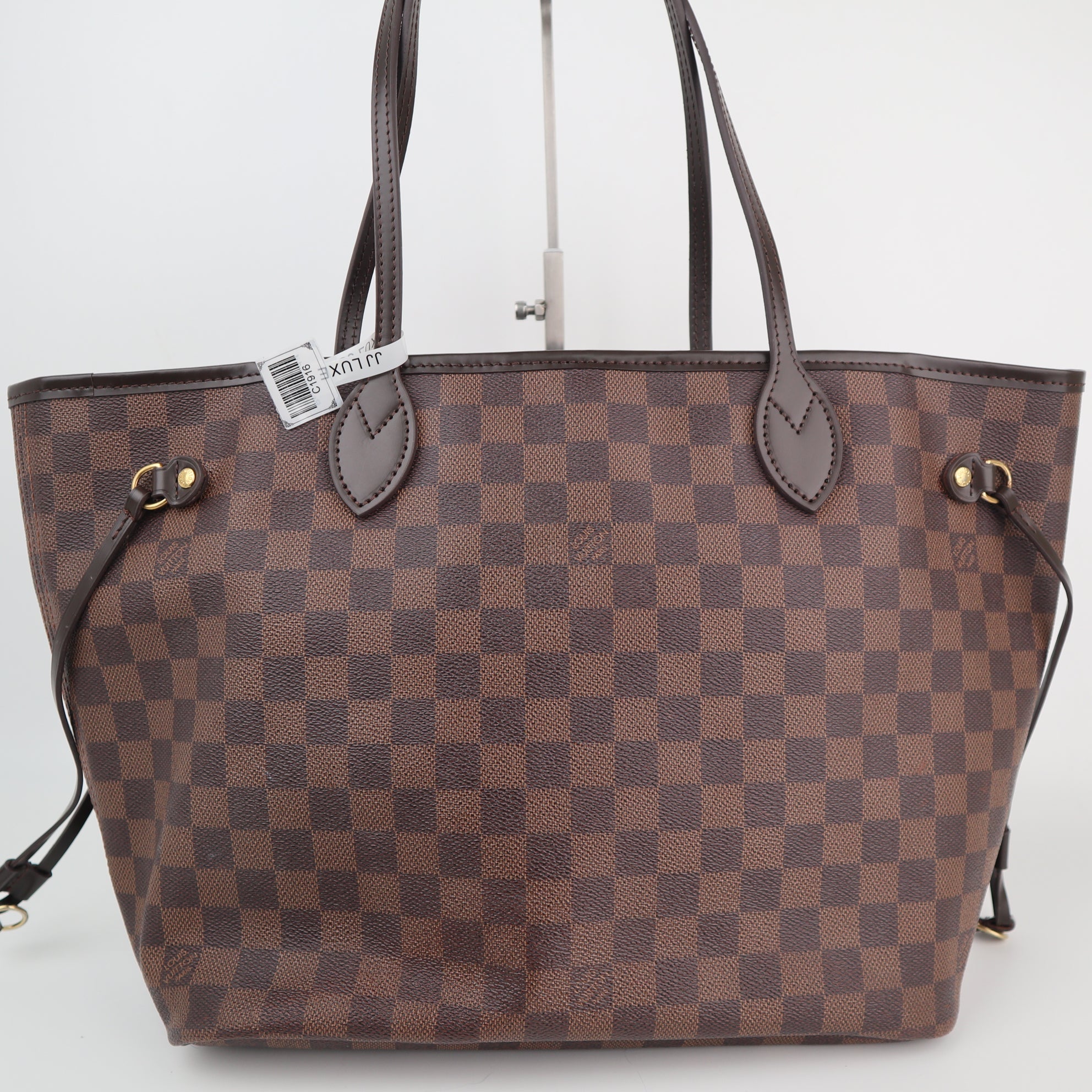 C1916R Louis Vuitton Shoulder Bag Damier Ebene Neverfull MM | Pre-Owned Excellent Brown Canvas Damier Ebene