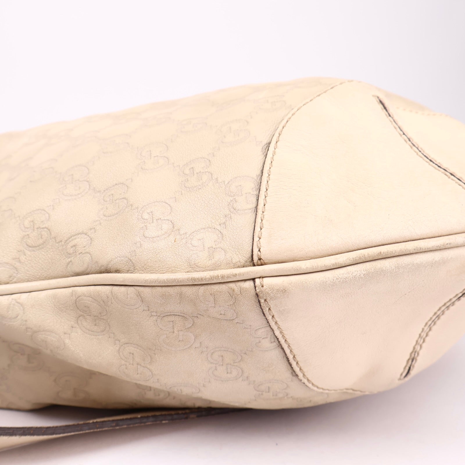 J3622 GUCCI Bamboo GG Canvas Guccissima Hand Bag- Pre Owned