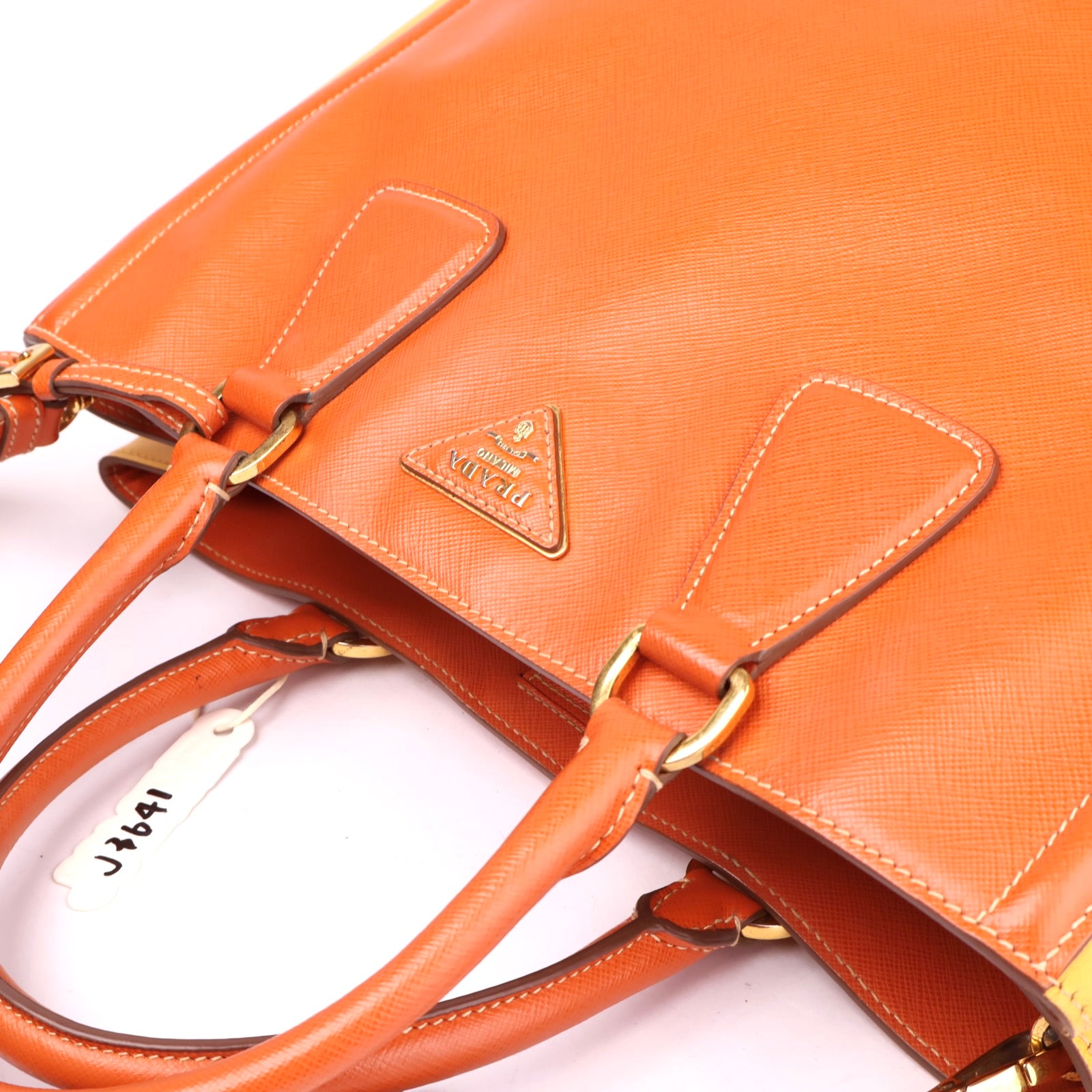 J3641 Prada Salvatore Ferragamo Leather Top Handle Bag- Pre Owned