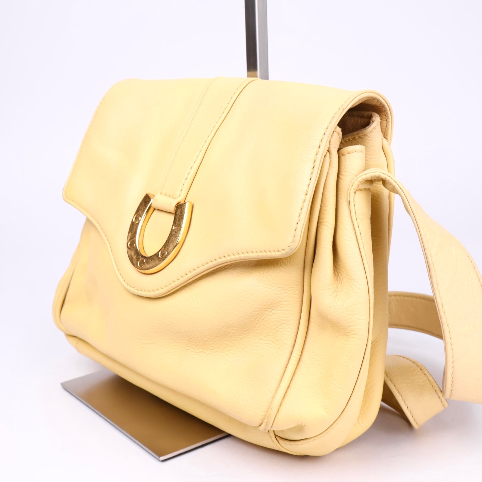 J3642 Gucci Olive Green Suede Stirrup Shoulder Bag- Pre Owned