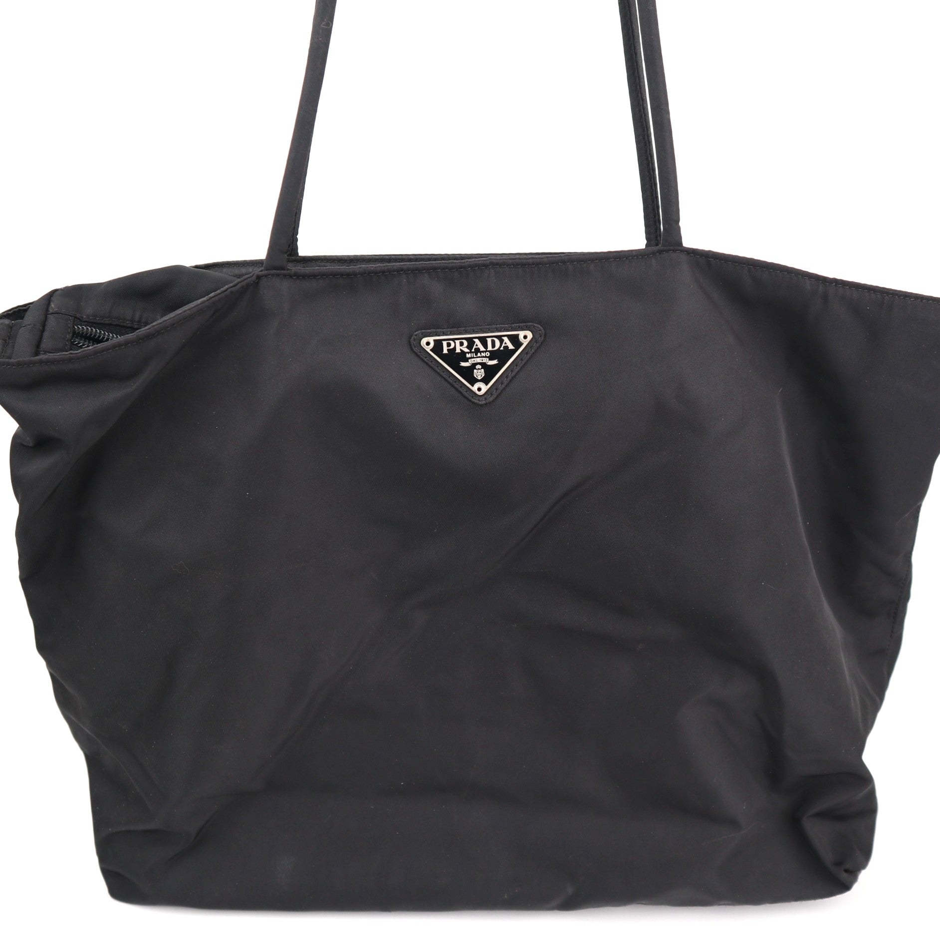 C1923 Prada Tote Bag Black Nylon Tote Bag | Pre-Owned Very Good Black Nylon
