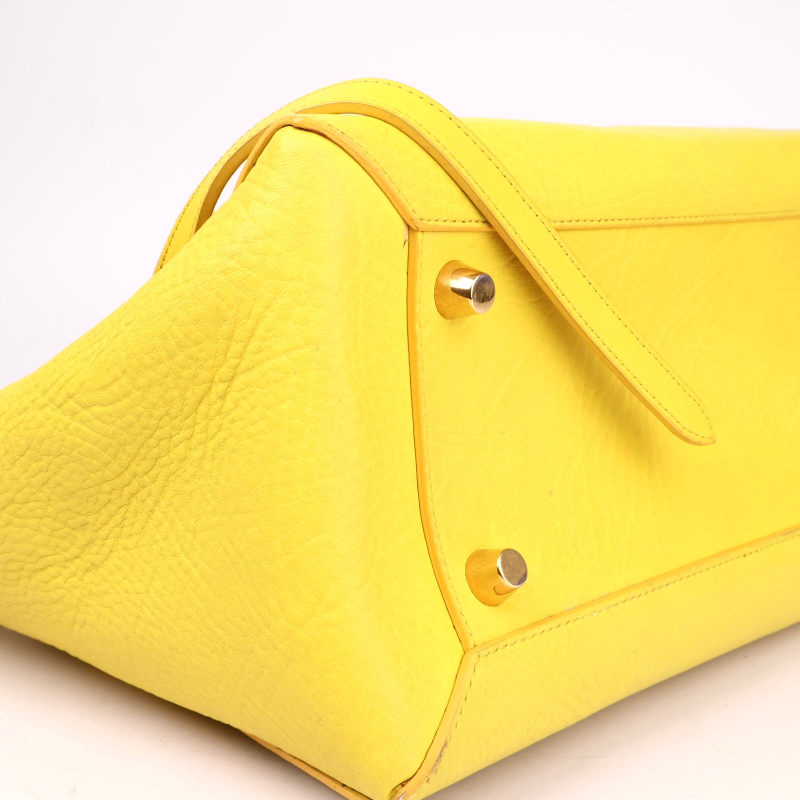J3633 Céline Celine Yellow Mini Leather Belt Bag Satchel- Pre Owned