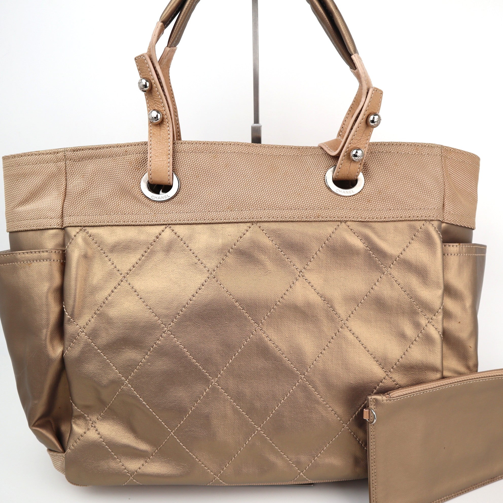 C1925 Chanel Tote Bag Large Quilted Coated Canvas Paris Biarritz tote bag | Pre-Owned Excellent Canvas Quilted