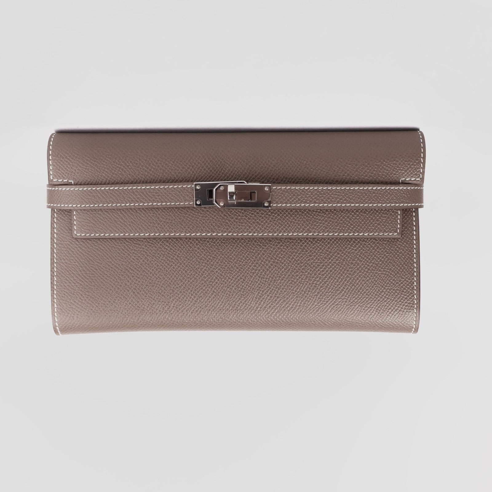 J3667-Hermès Kelly wallet in etoupe epsom leather- Pre Owned