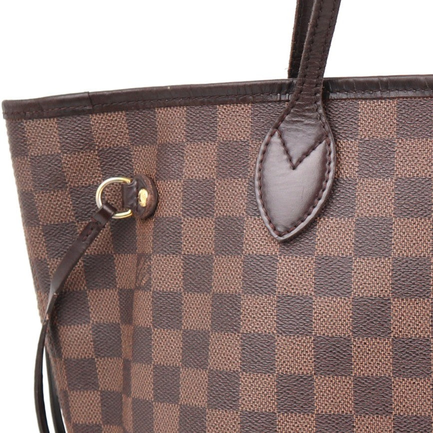 C1932 Louis Vuitton Shoulder Bag Damier Ebene Neverfull MM | Pre-Owned Very Good Brown Canvas Damier Ebene