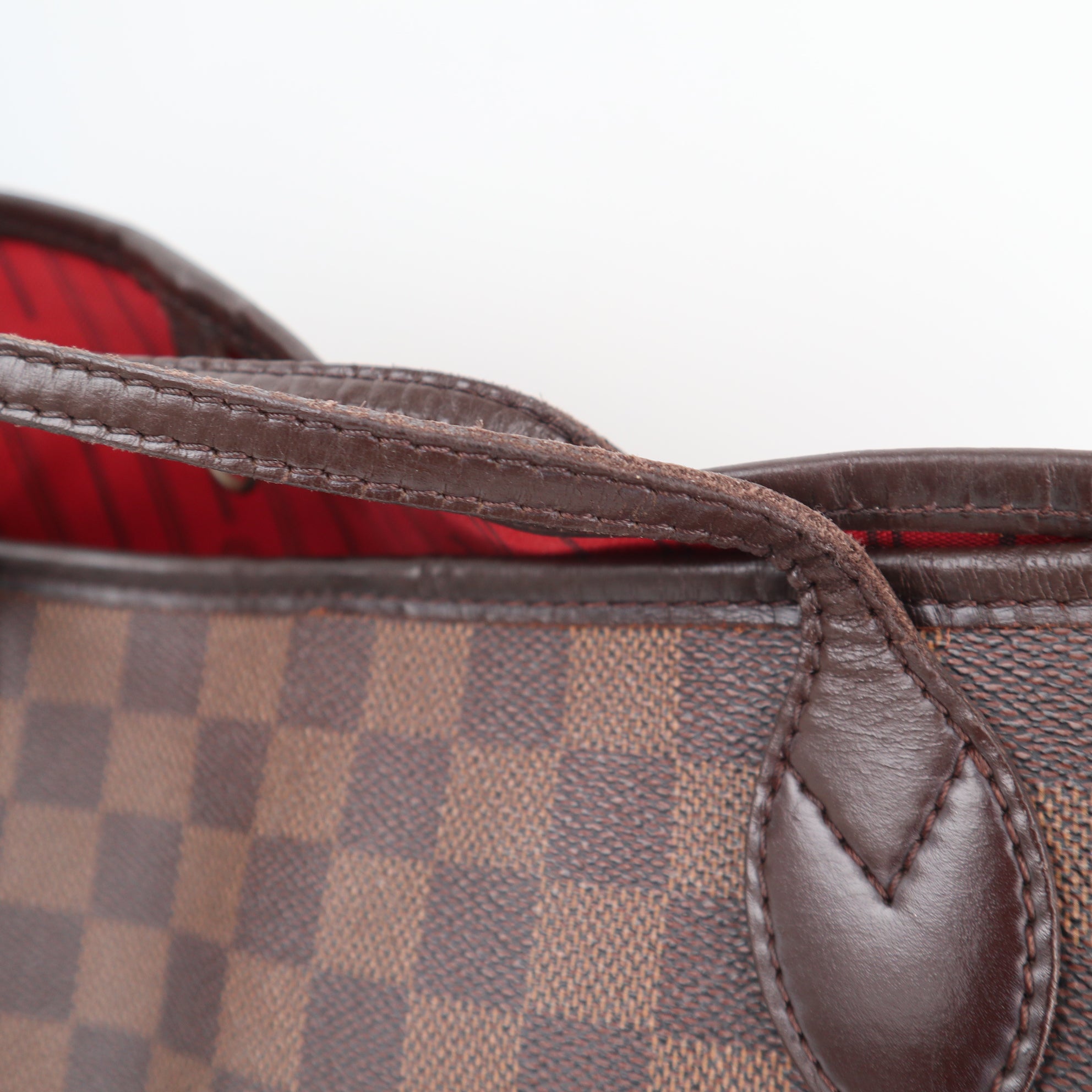 C1932 Louis Vuitton Shoulder Bag Damier Ebene Neverfull MM | Pre-Owned Very Good Brown Canvas Damier Ebene