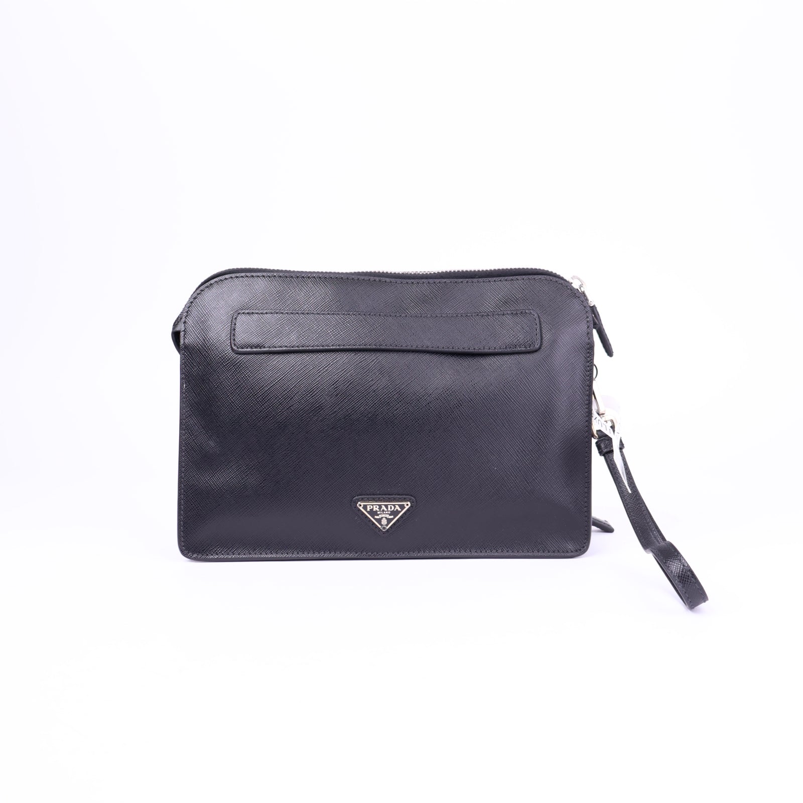 J3711-Prada Black Saffiano Travel Organizer Pouch- Pre Owned