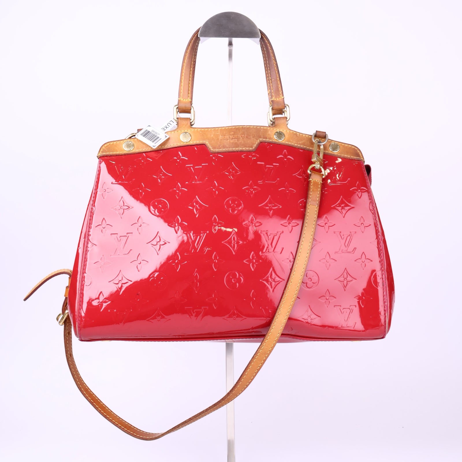 J3696-LOUIS VUITTON Rose Indian Monogram Vernis Brea MM Bag- Pre Owned