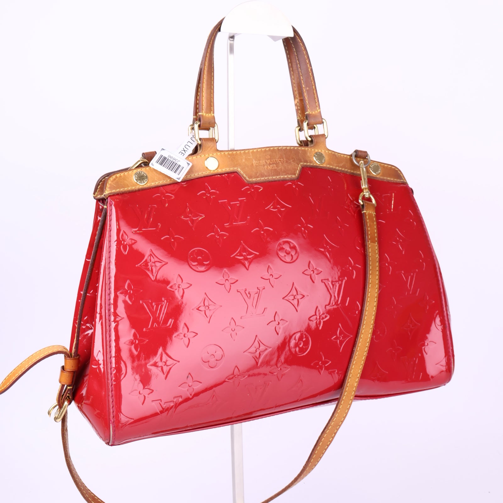 J3696-LOUIS VUITTON Rose Indian Monogram Vernis Brea MM Bag- Pre Owned