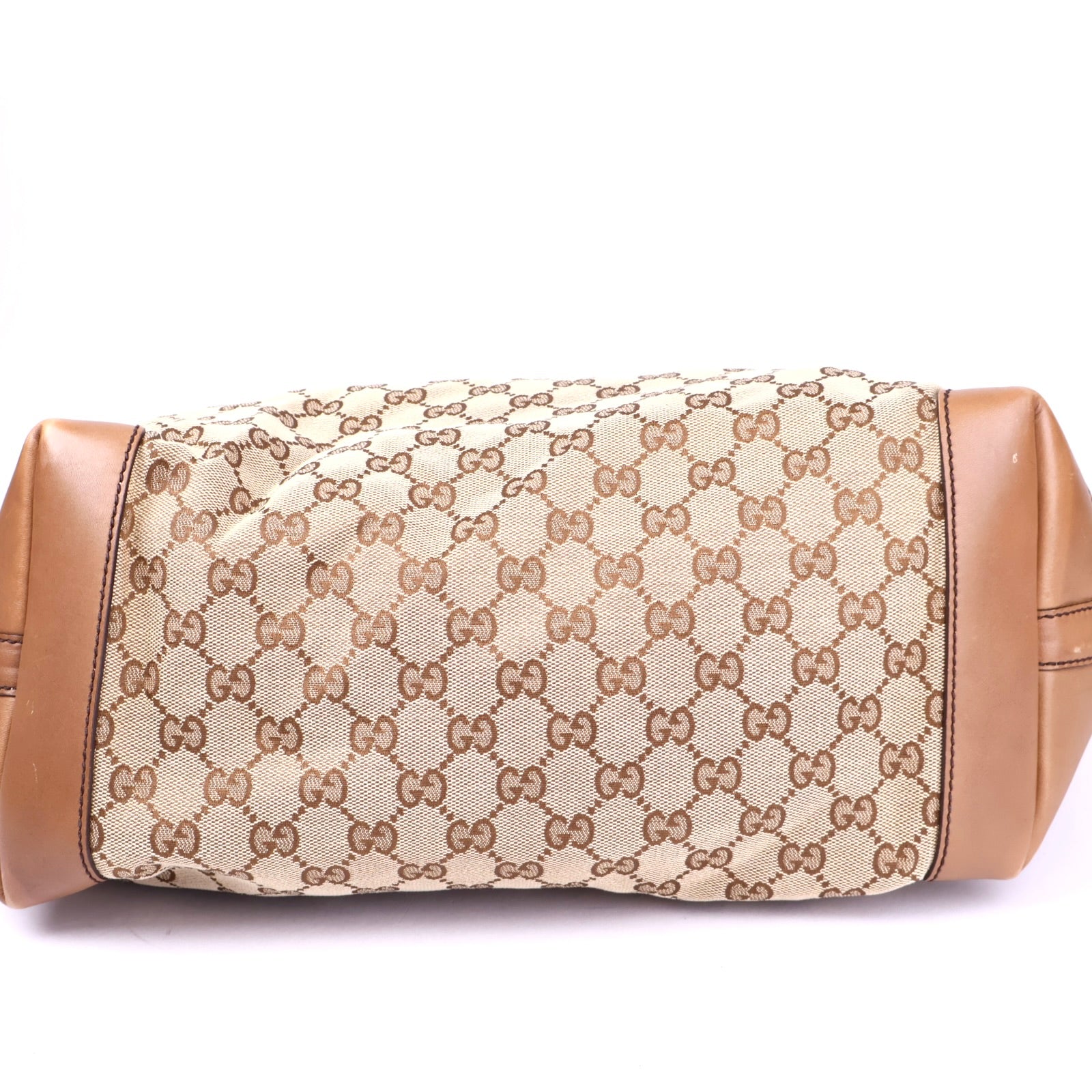 J3419 Gucci GG Canvas Craft Brown Totes Handbag- Pre Owned