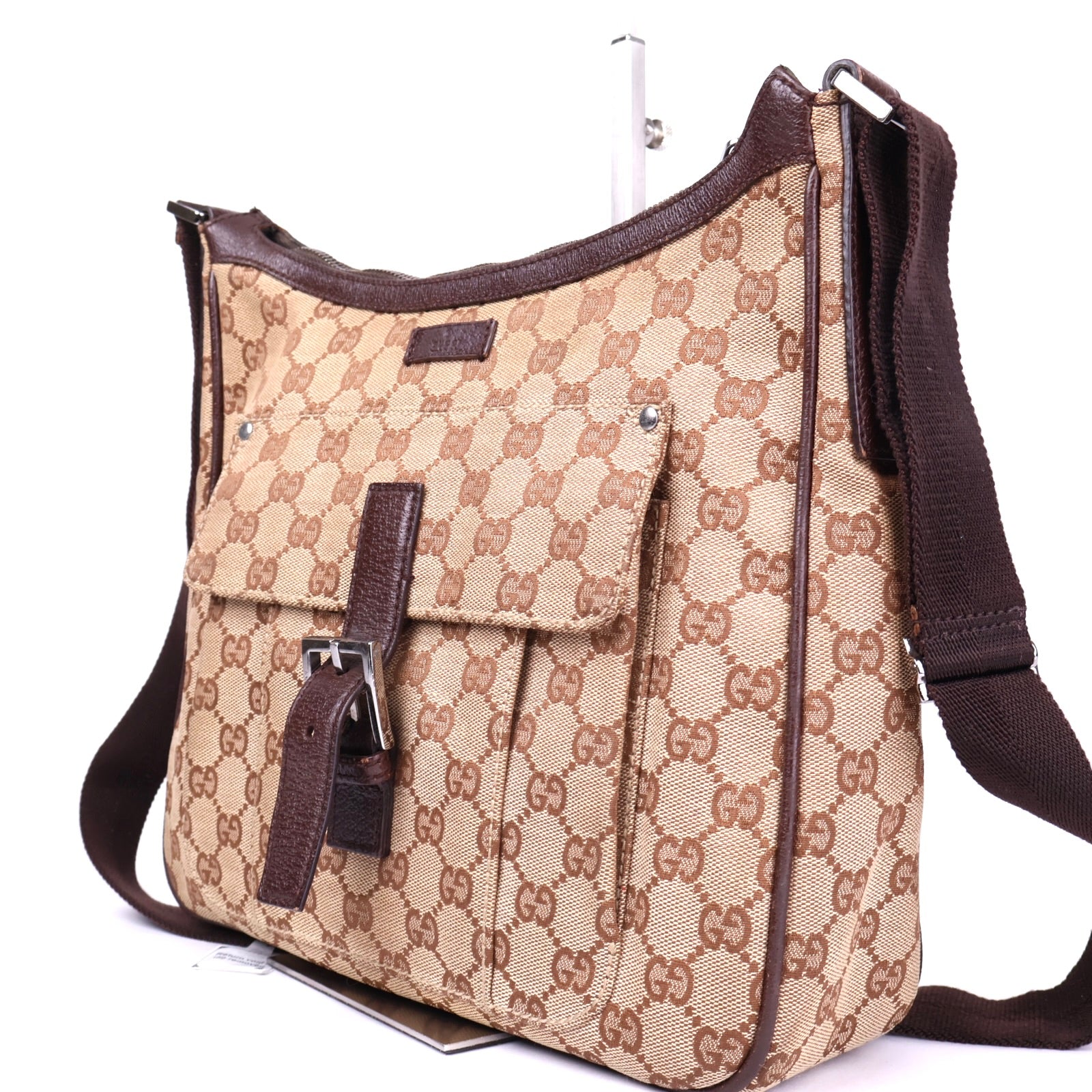 J3502 Gucci Brown GG Canvas Crossbody- Pre Owned