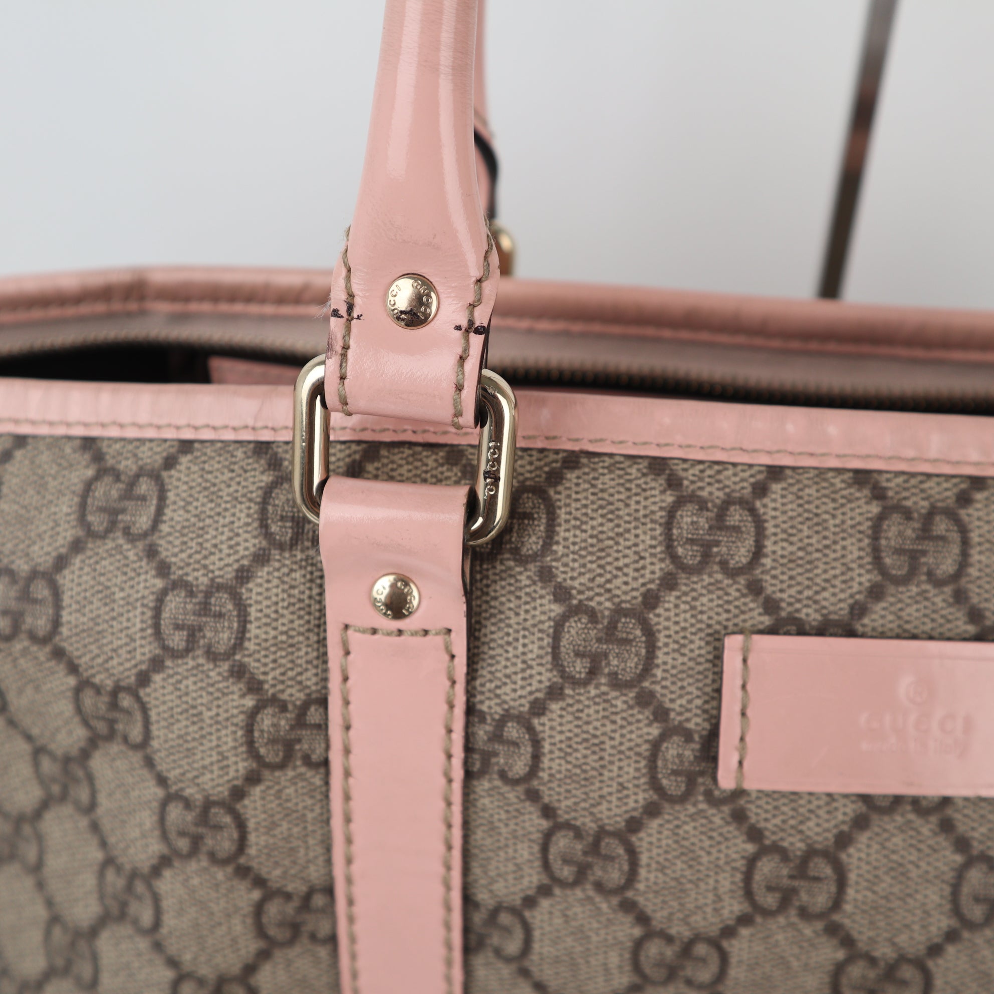 C1945 Gucci Tote Bag GG Supreme Joy Tote | Pre-Owned Very Good Brown GG Supreme Canvas