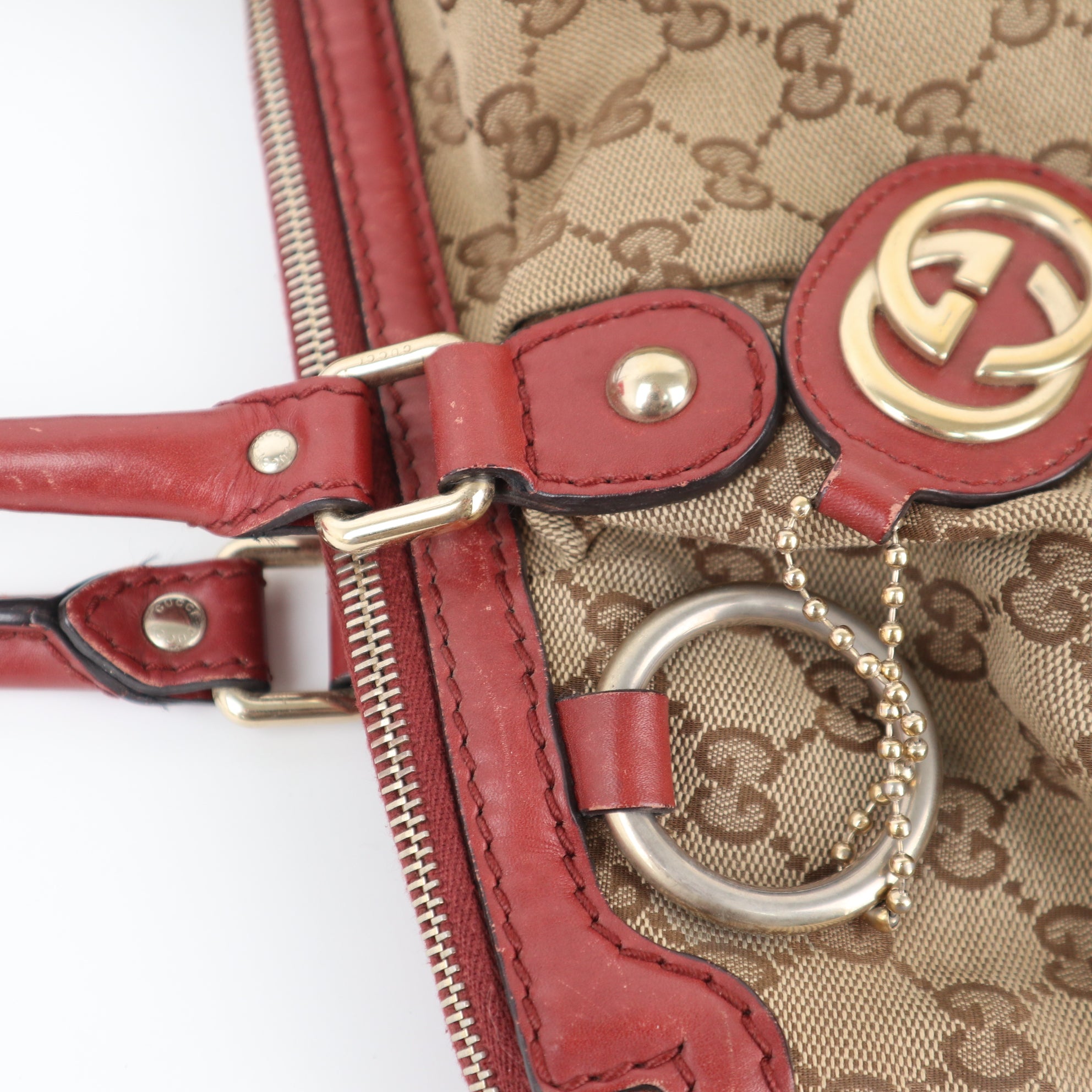 C1946 Gucci Tote Bag Sukey Tote Beige 2-WAY | Pre-Owned Very Good Beige