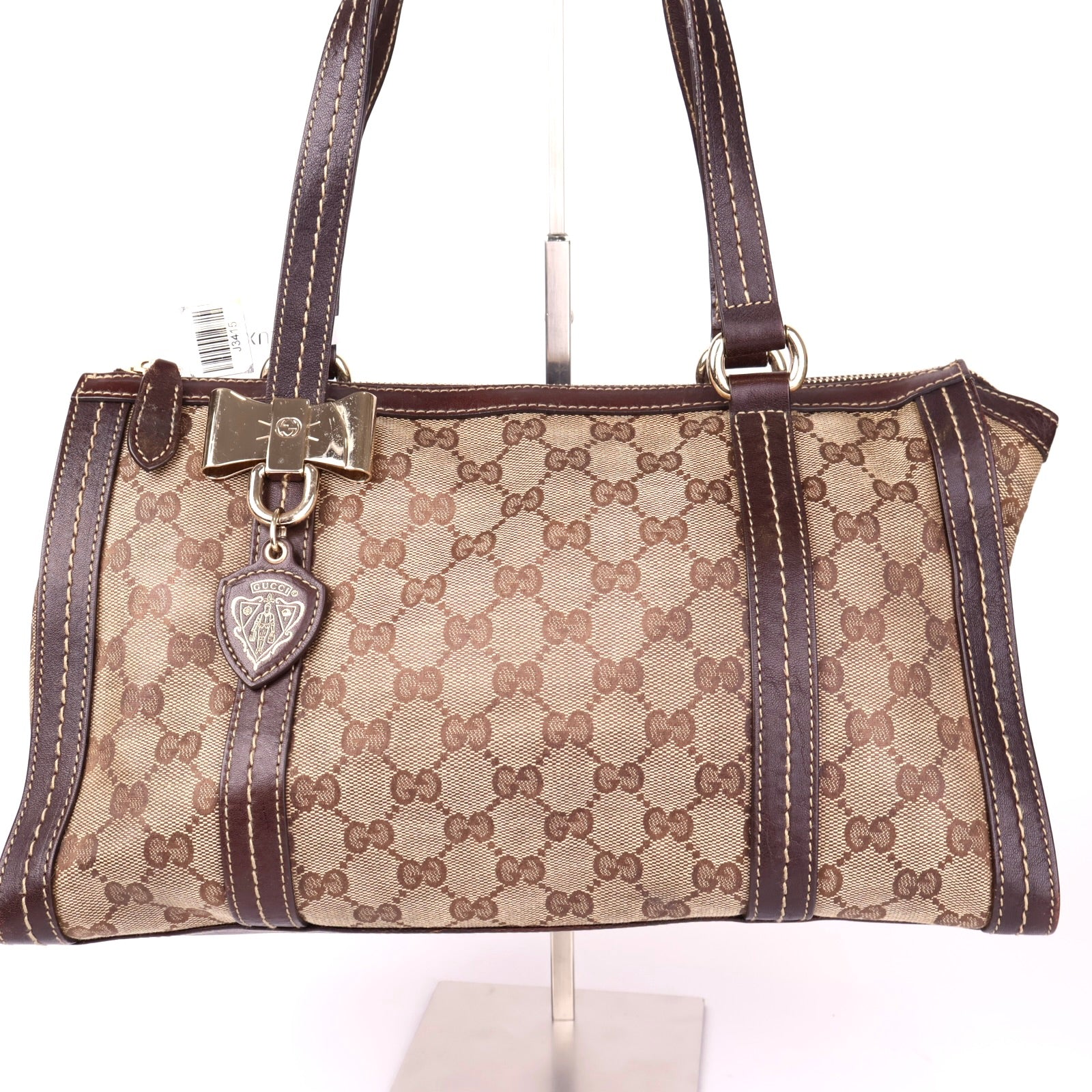 J3415 Gucci Brown GG Kristall Duchessa Boston Beige- Pre Owned