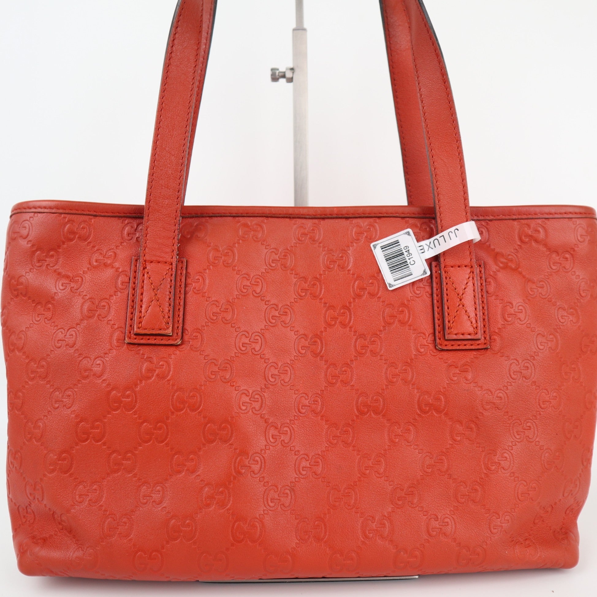 C1949 Gucci Tote Bag Orange Guccissima Leather Small Shopper Tote | Pre-Owned Excellent Orange Guccissima Leather