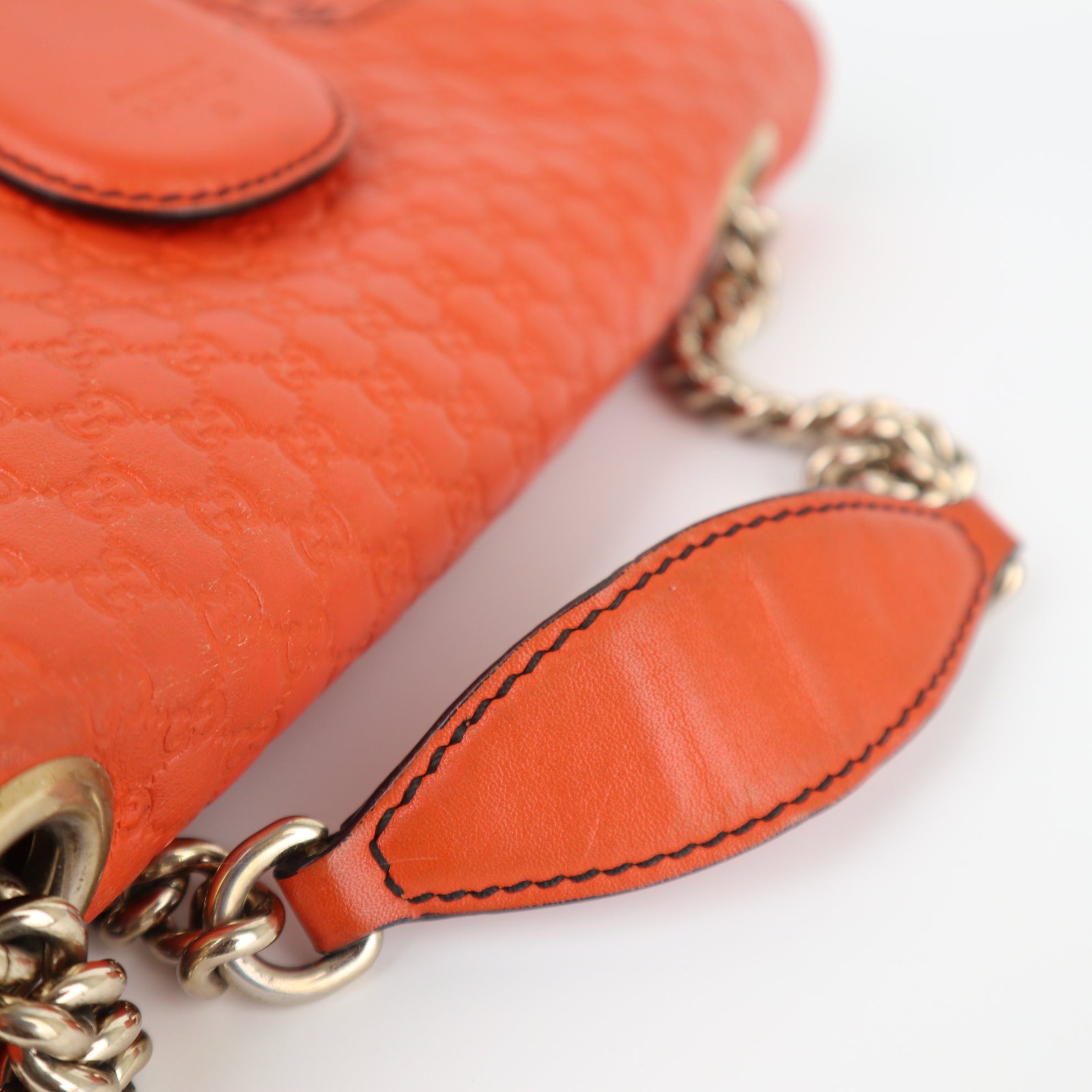 C1952 Gucci Crossbody Bag Microguccissima Medium Emily Chain Shoulder Bag Sun Orange | Pre-Owned Very Good Orange Microguccissima Leather