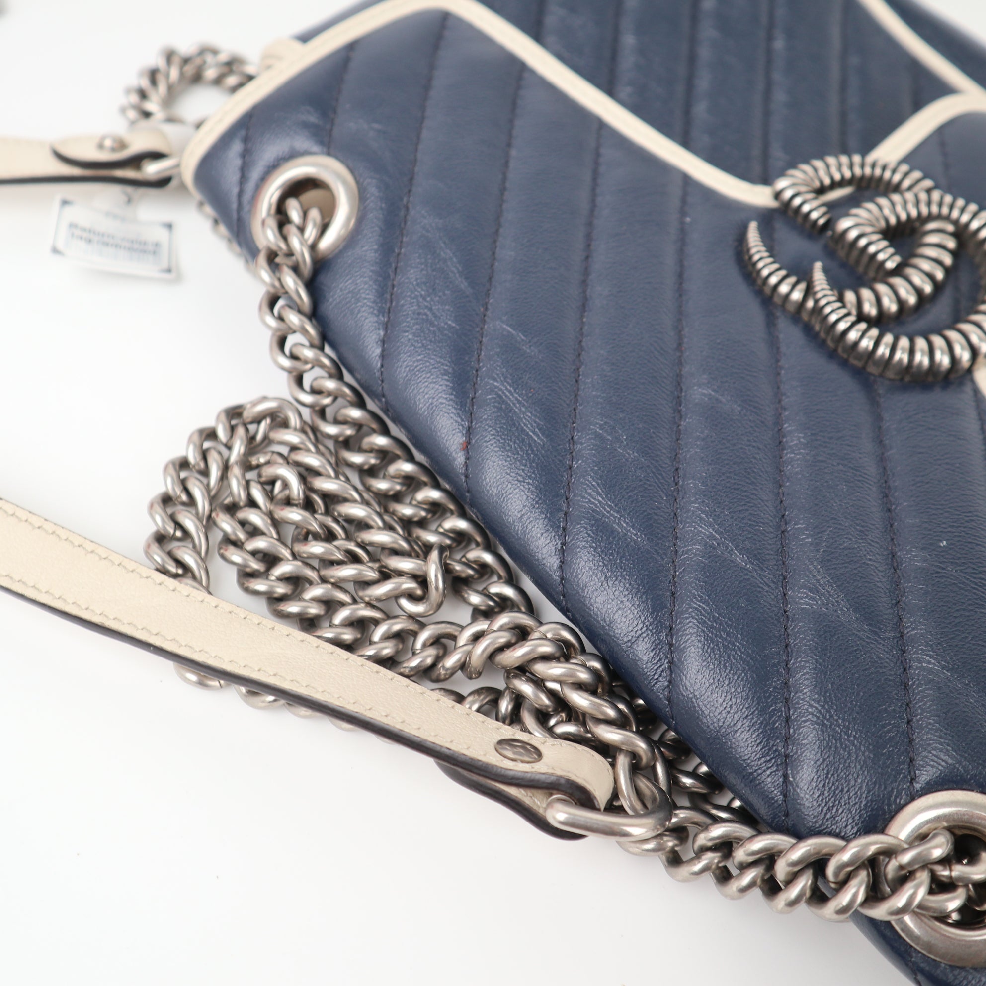 C1953 Louis Vuitton Shoulder Bag Double G Marmont Small Blue Shoulder Bags | Pre-Owned Excellent Blue GG