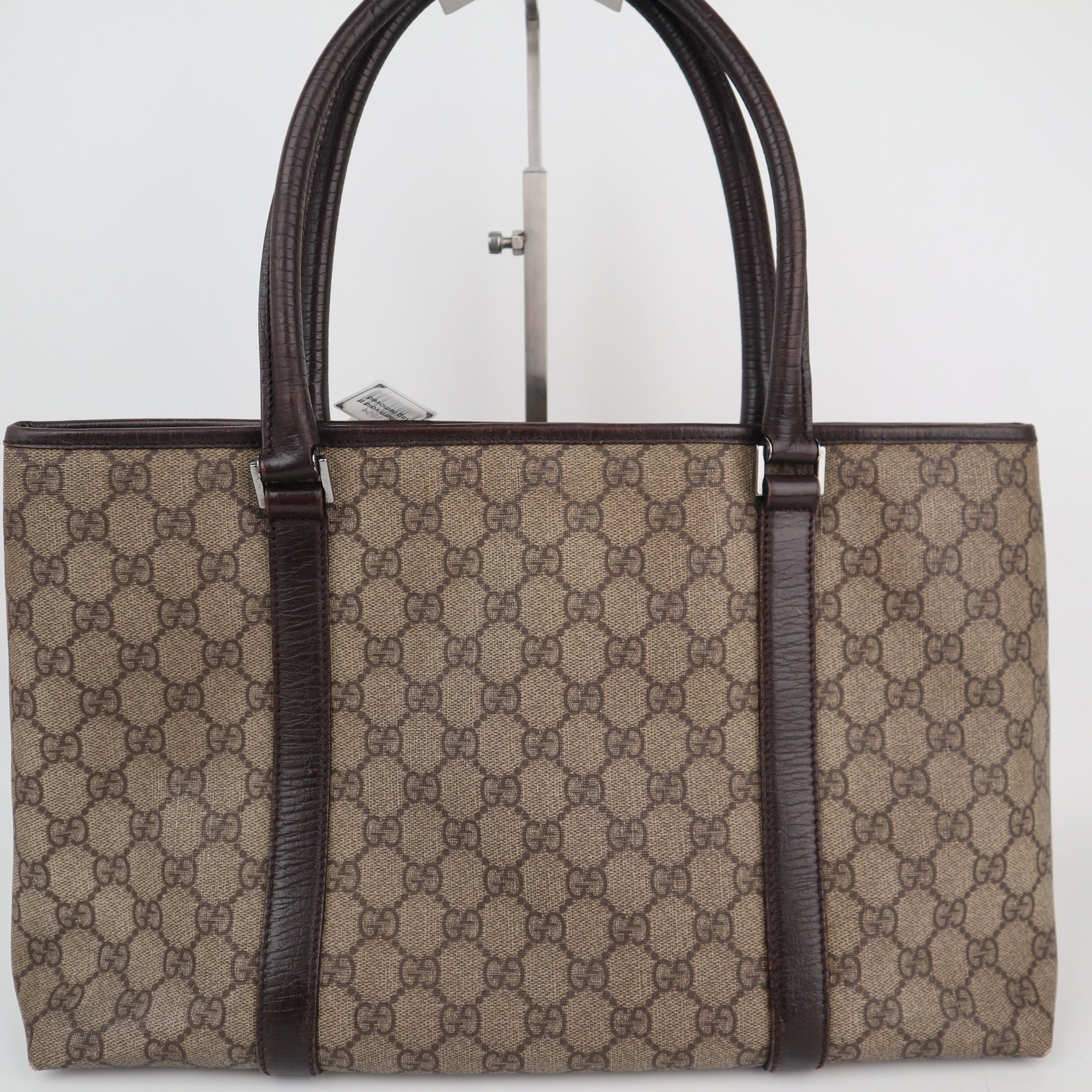 C1954 Gucci Tote Bag GG Supreme Joy Tote | Pre-Owned Excellent Black Canvas and Leather GG Supreme