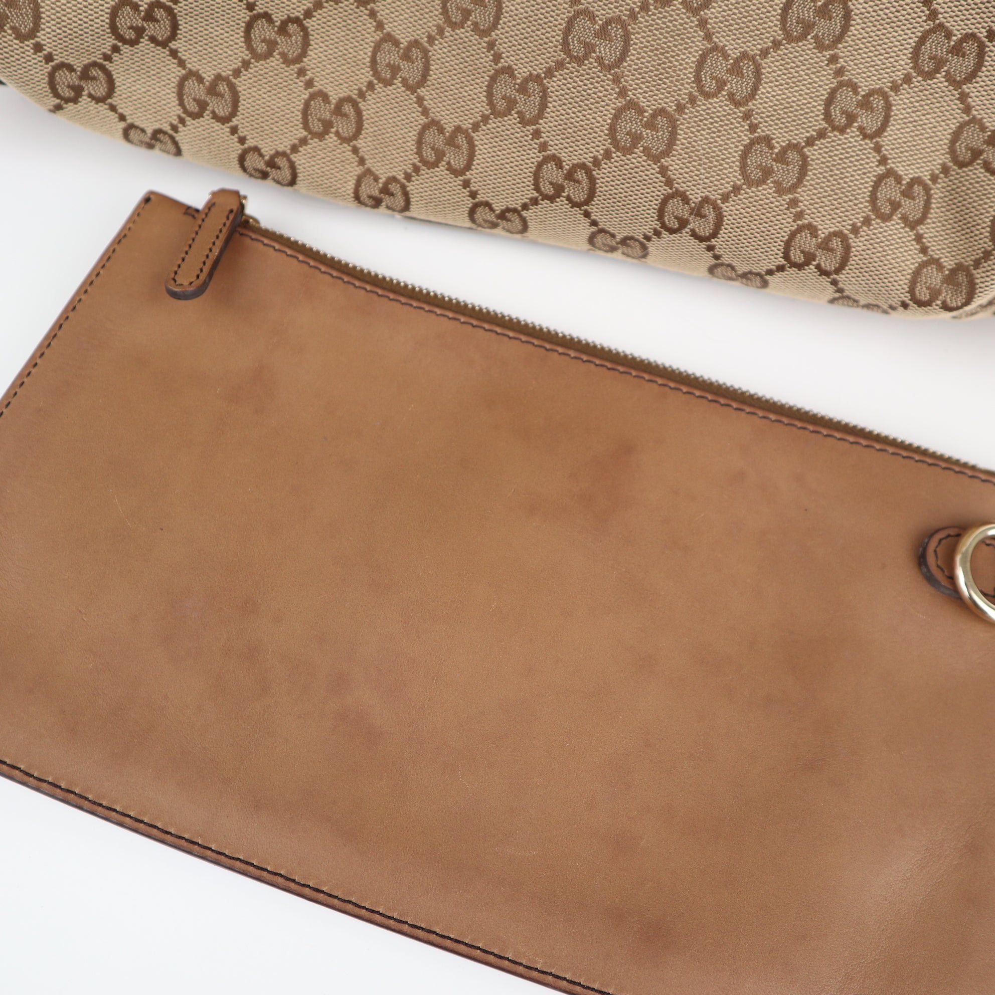 C1955 Gucci Tote Bag GG Tote Bag In With Pouch | Pre-Owned Very Good Brown Canvas GG Monogram
