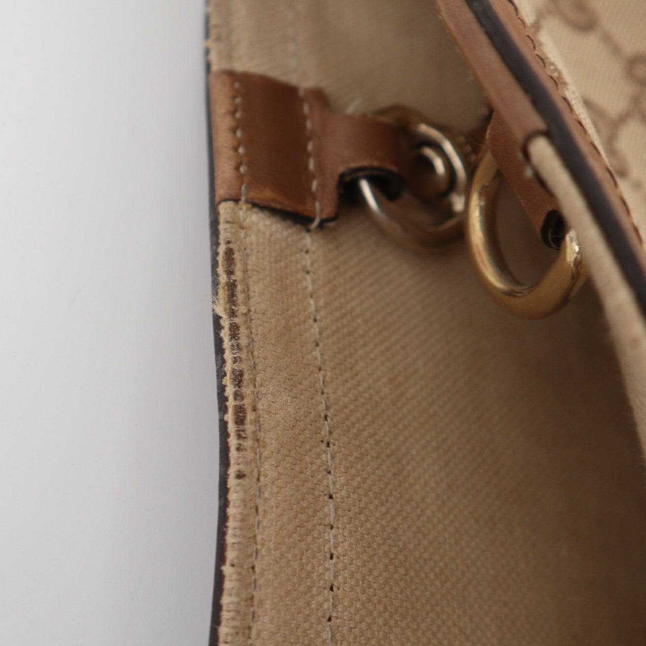 C1955 Gucci Tote Bag GG Tote Bag In With Pouch | Pre-Owned Very Good Brown Canvas GG Monogram