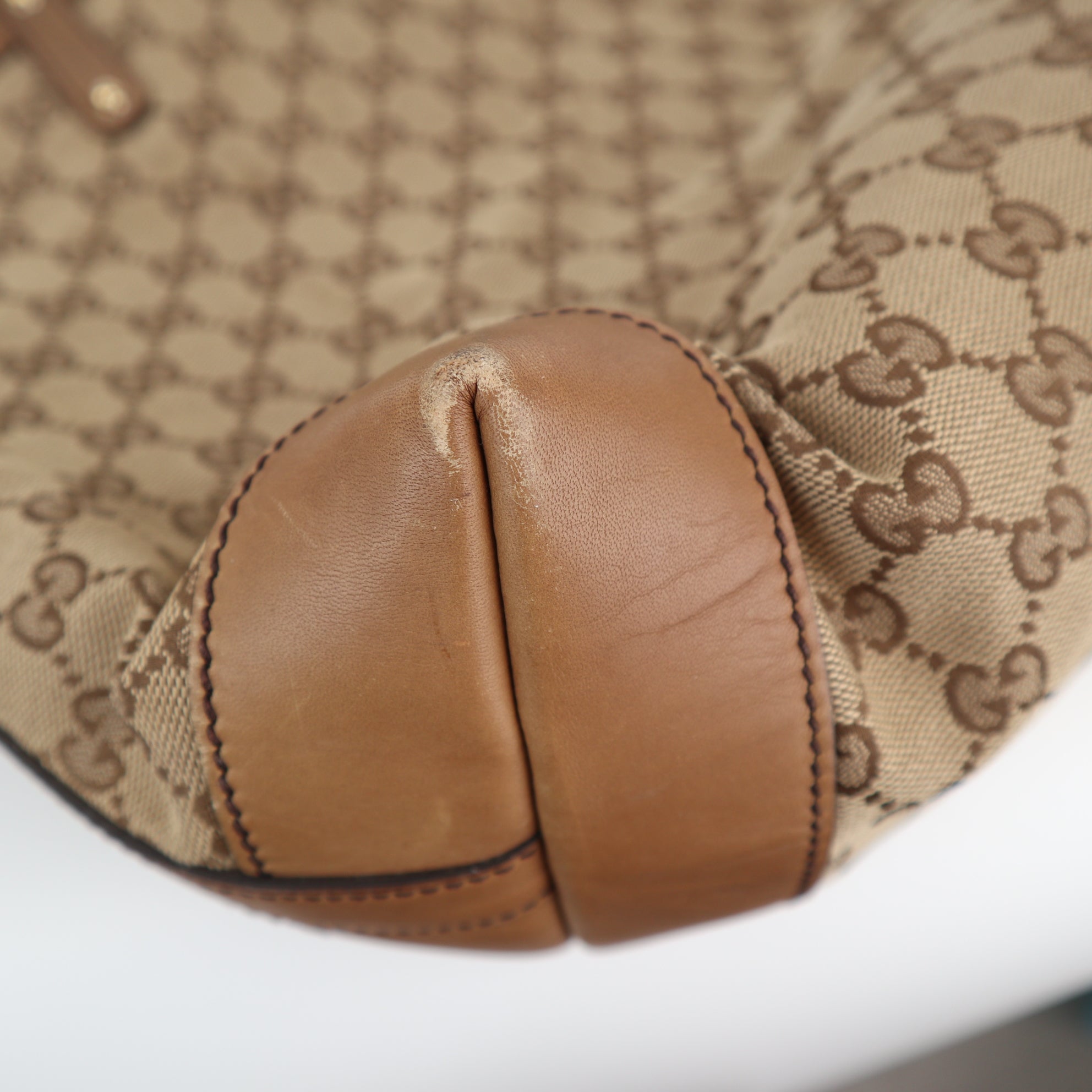 C1955 Gucci Tote Bag GG Tote Bag In With Pouch | Pre-Owned Very Good Brown Canvas GG Monogram