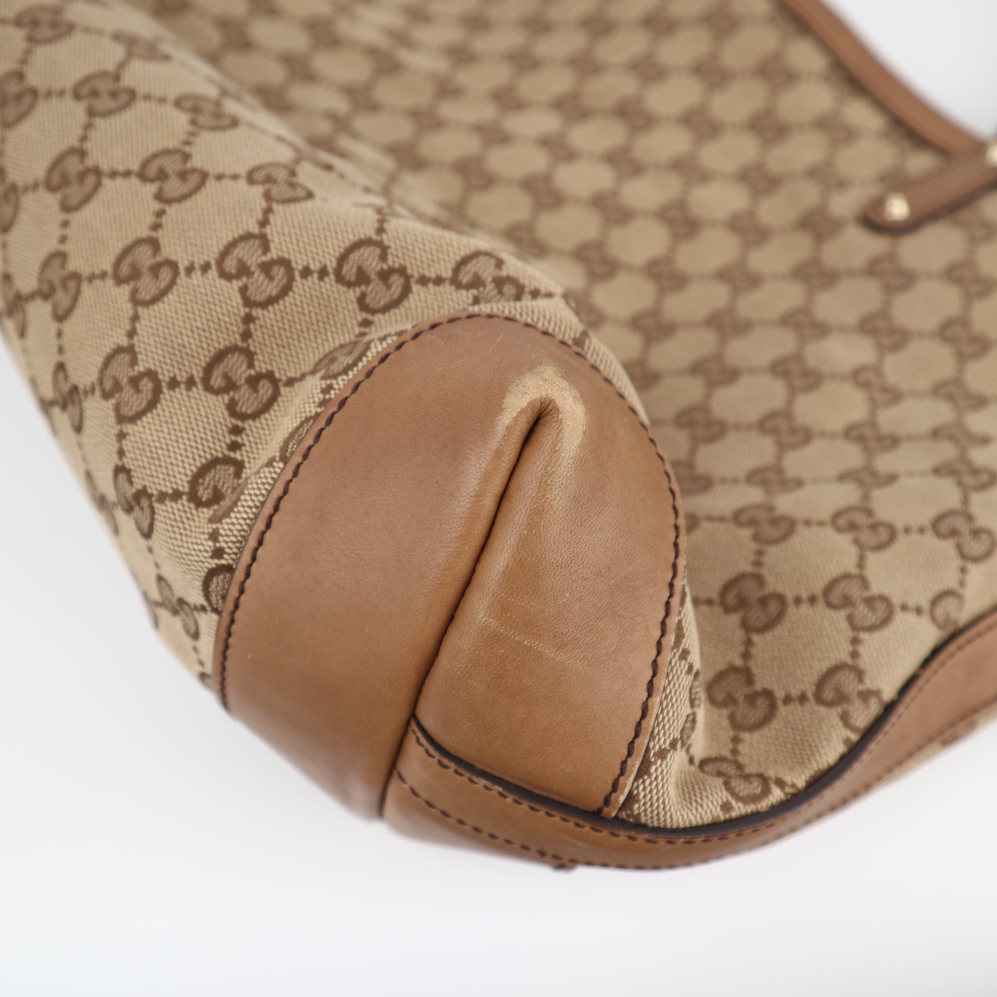 C1955 Gucci Tote Bag GG Tote Bag In With Pouch | Pre-Owned Very Good Brown Canvas GG Monogram