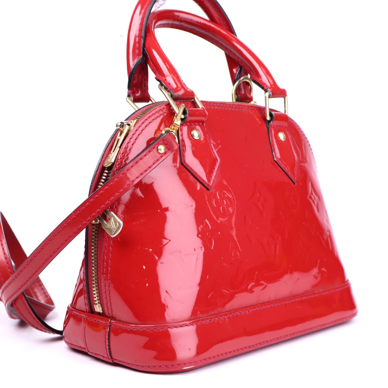 J3715 Louis Vuitton Alma BB in Pomme D'amour Vernis- Pre Owned