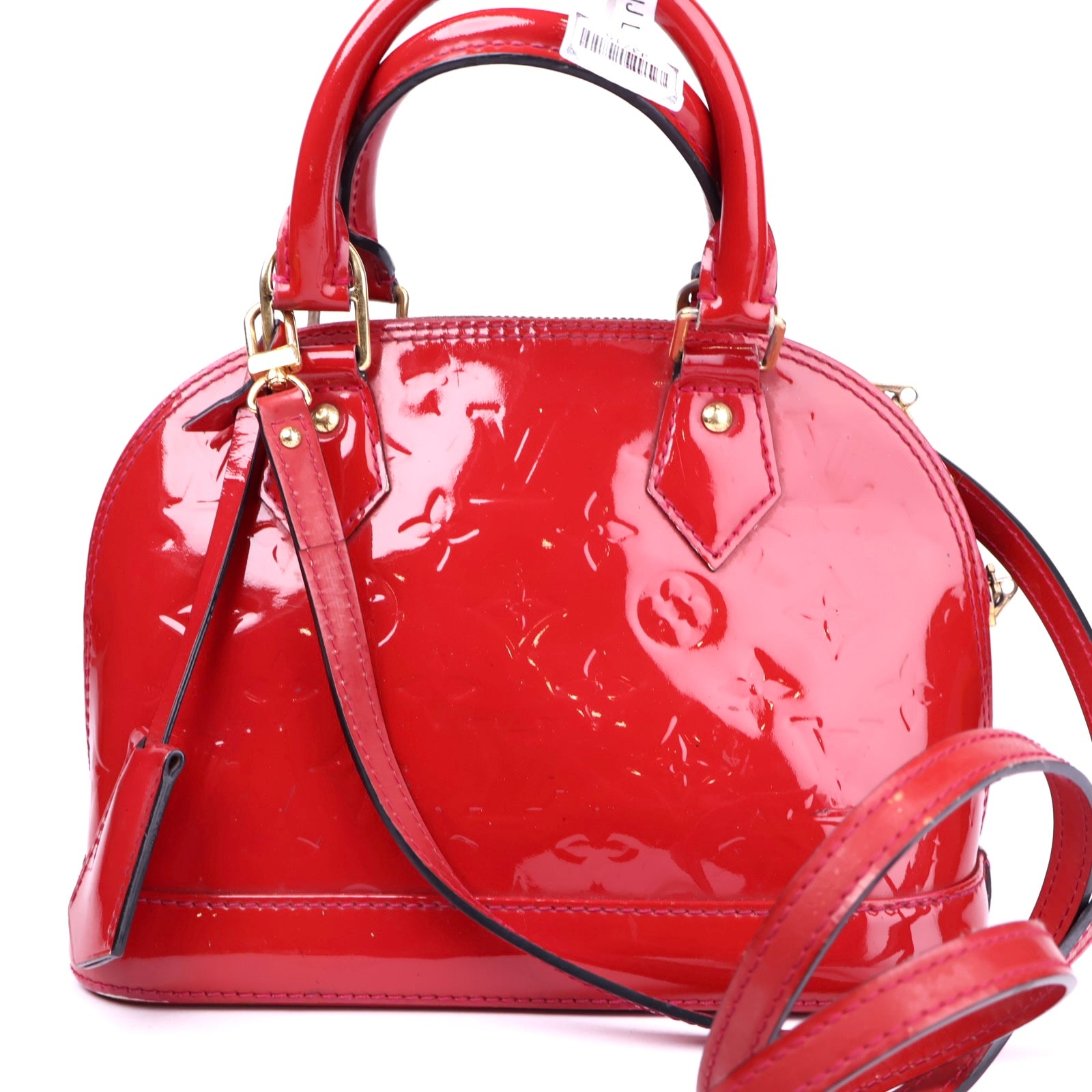 J3715 Louis Vuitton Alma BB in Pomme D'amour Vernis- Pre Owned