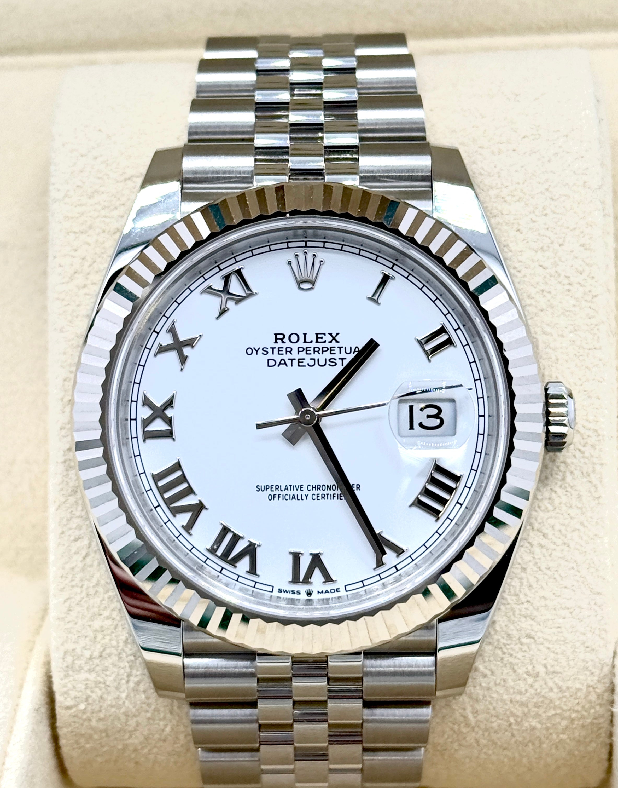Rolex Datejust White Rom 41mm 126334